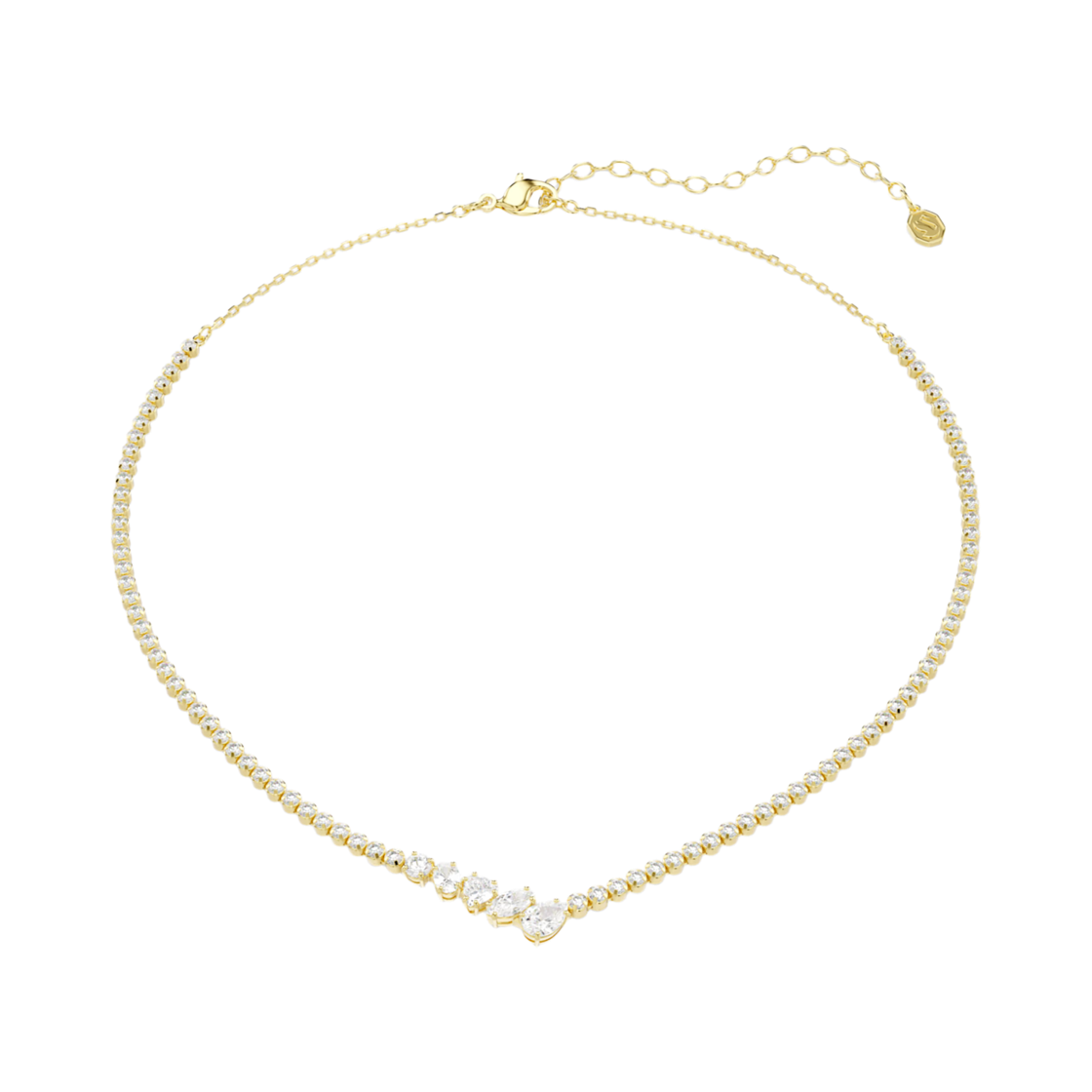 5747931 (W) Swarovski Mesmera Necklace Mixed Cut White 18K Gold Finish
