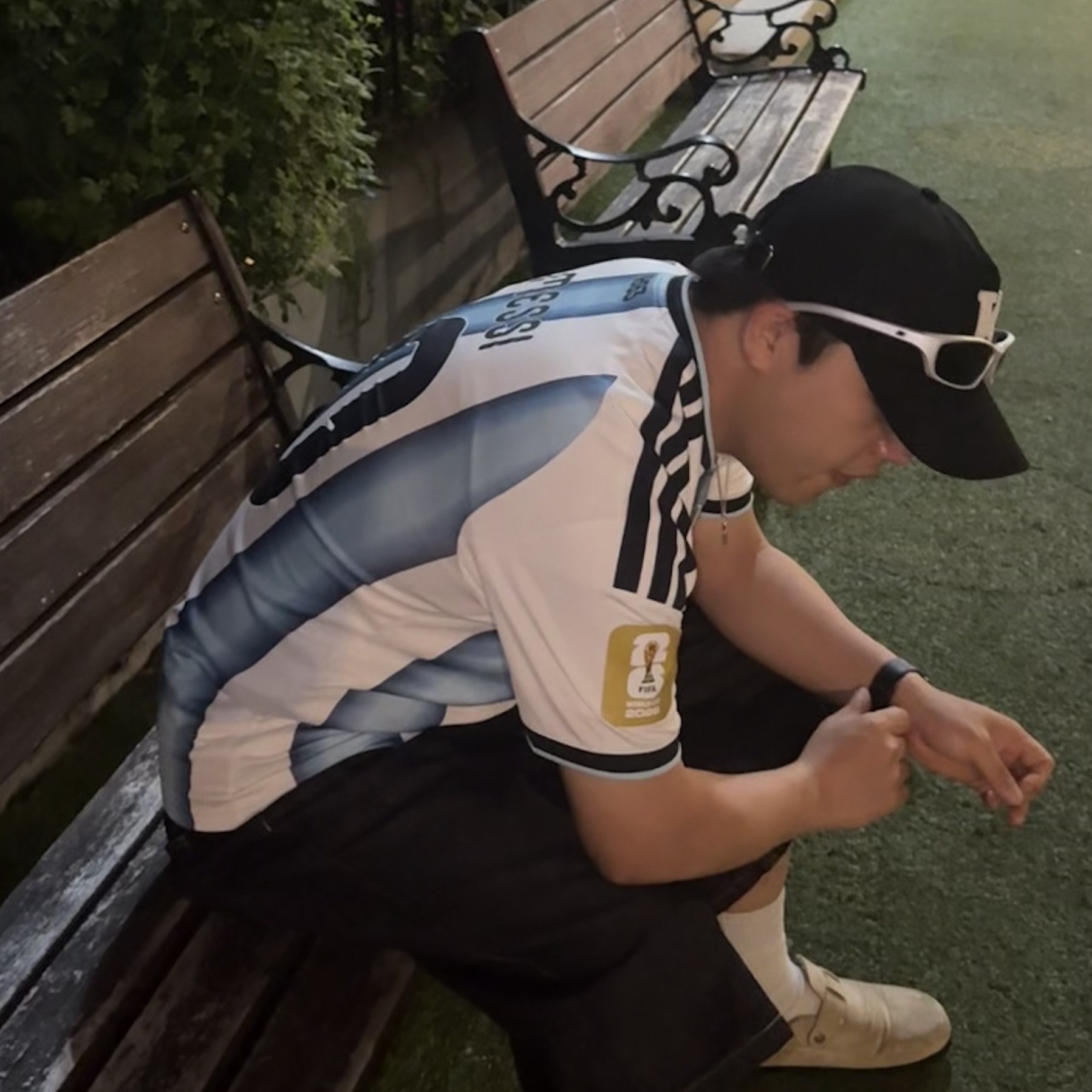 Adidas Argentina 2026 Home Authentic Jersey White Icey Blue - KR Sizing (Non Marking Ver.), Adidas Argentina 2026 Home Jersey White Icey Blue - KR Sizing (Non Marking Ver.) 착용 스타일 - 4