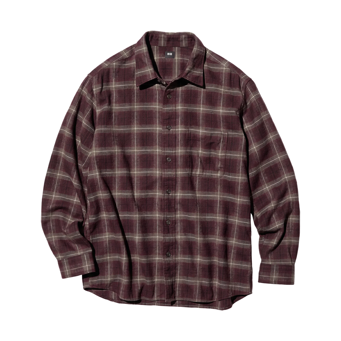 486597-19 Uniqlo Flannel Shirt Wine