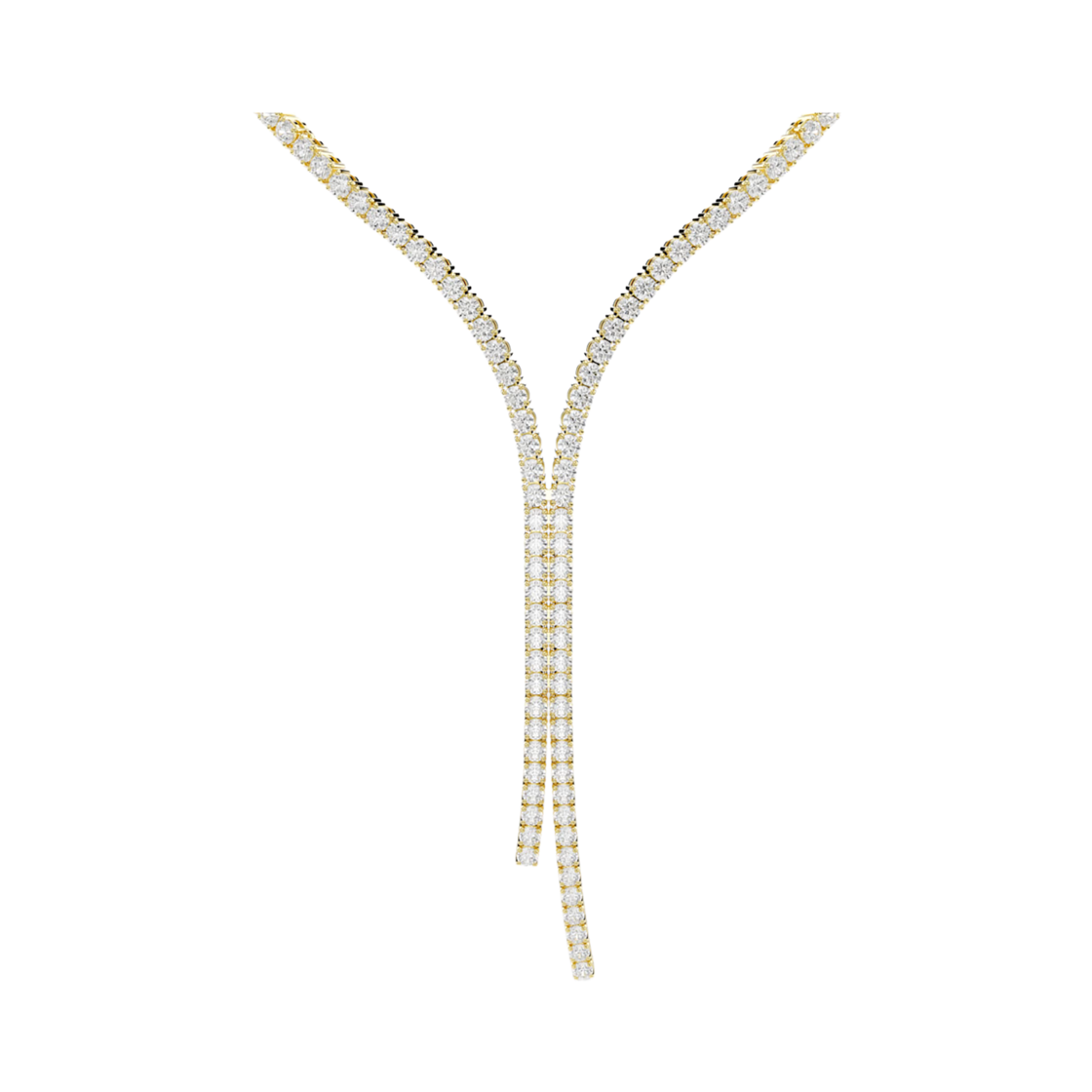 5750601 (W) Swarovski Matrix Y Necklace Round Cut White 18K Gold Finish