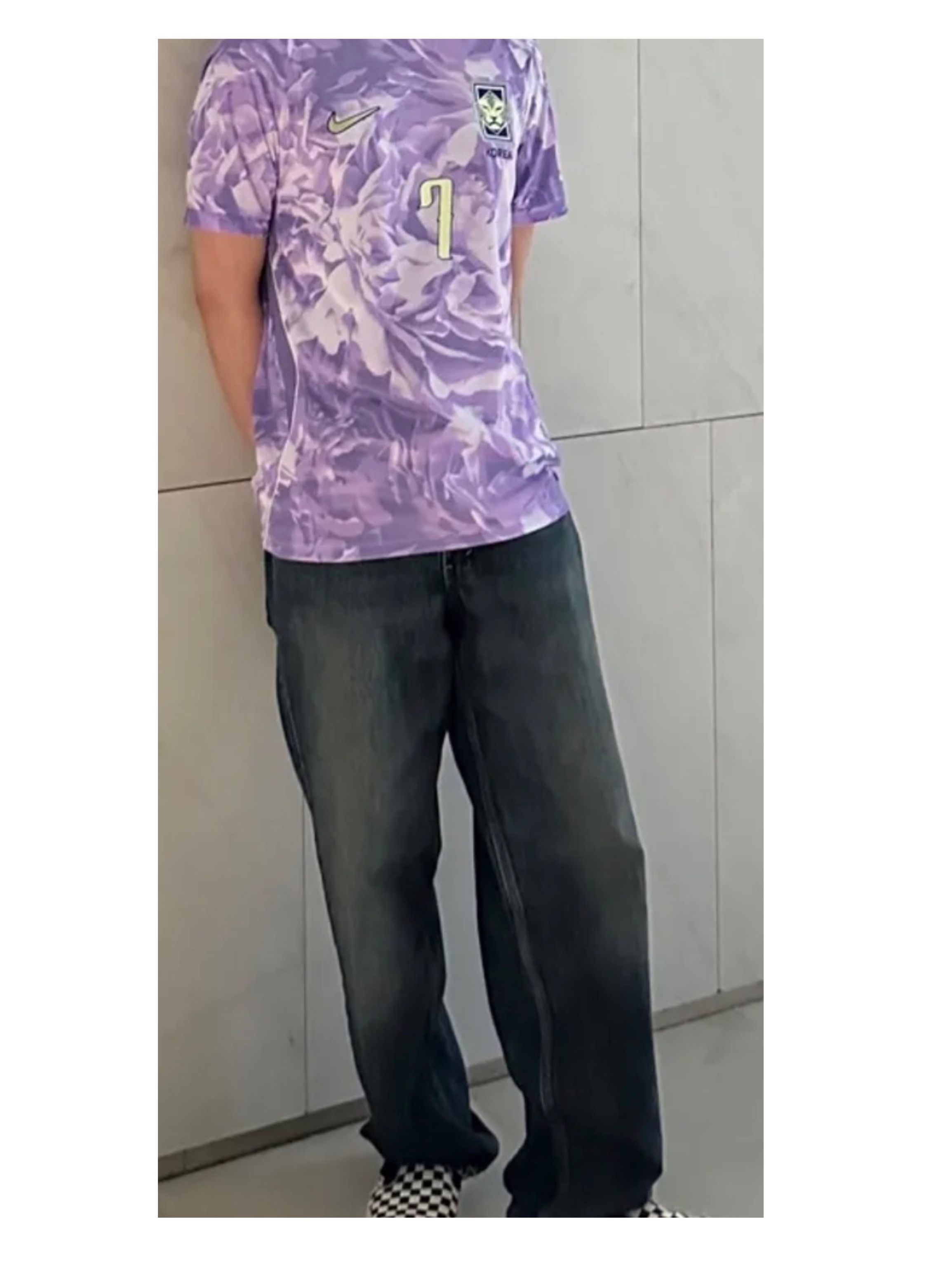 Nike Korea 2026 Stadium Away Dri-Fit Soccer Replica Jersey Space Purple Amethyst Tint (Non Marking Ver.) 착용 스타일