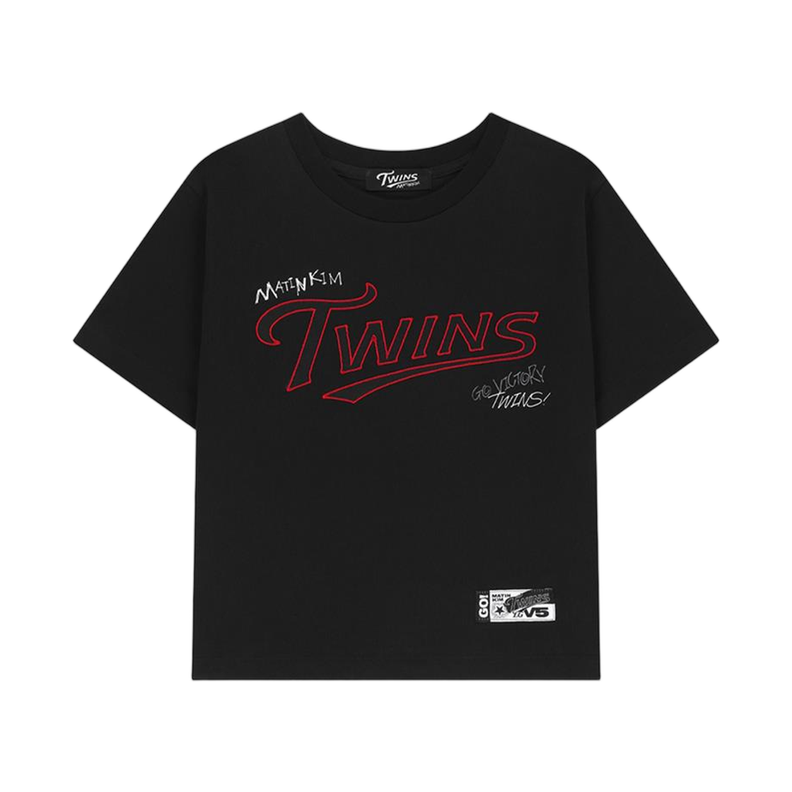 - LG Twins x Matin Kim Graffiti Logo Crop Top Black