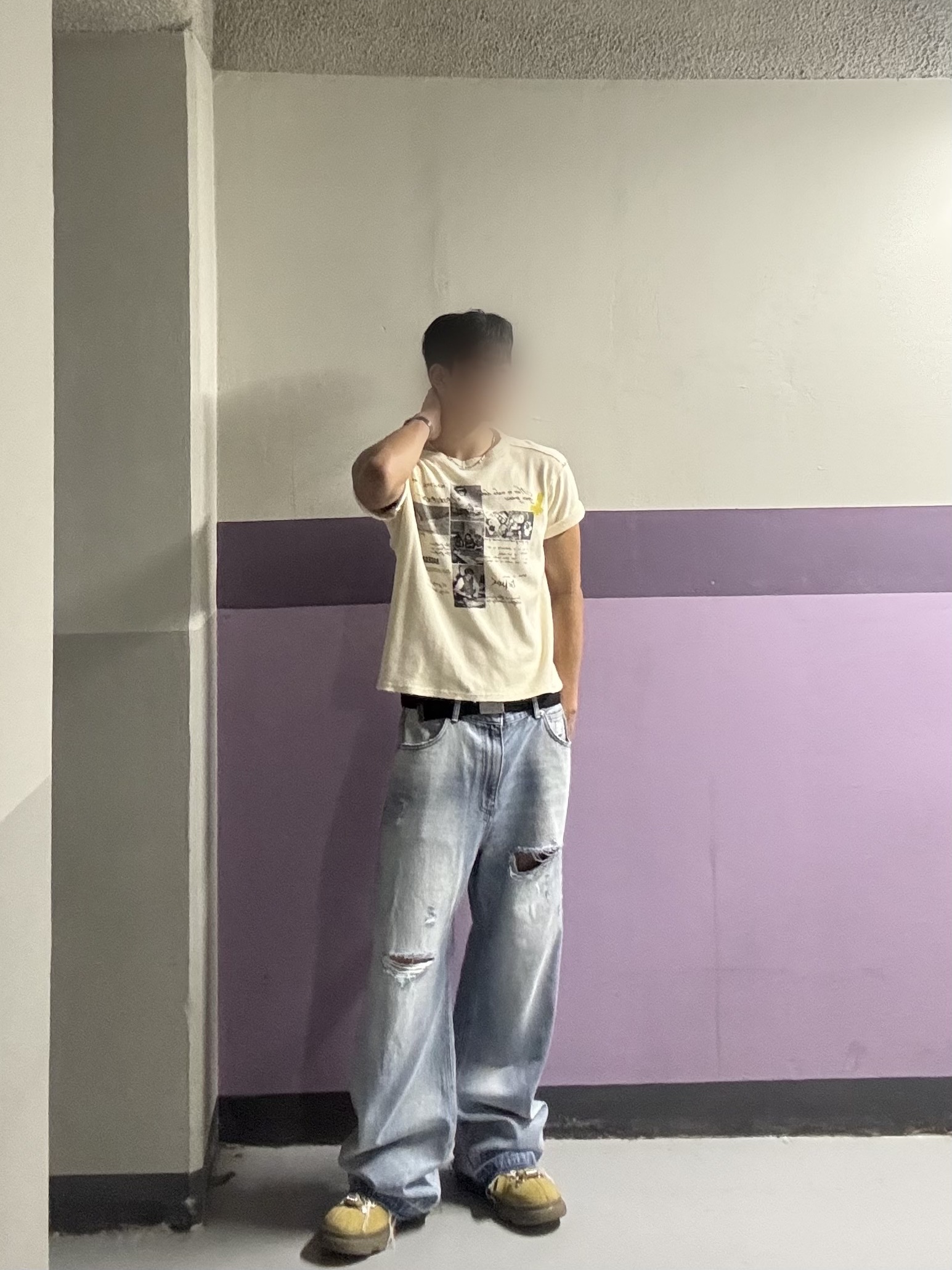 Nonnod Bleached Denim Light Blue, Burberry Trek Boots Manilla 착용 스타일 - 1