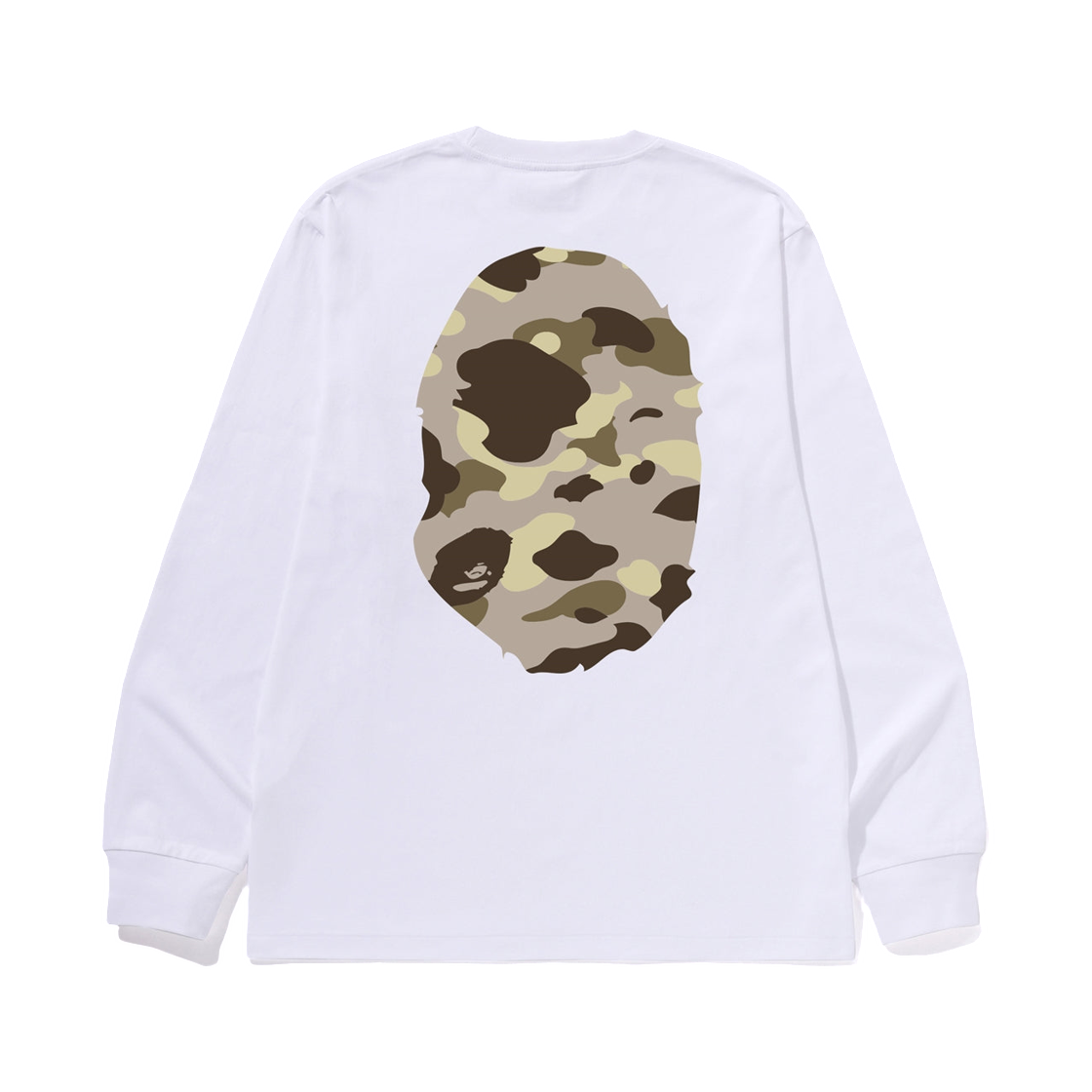 베이프 컬러 카모 빅 에이프 헤드 롱슬리브 티셔츠 화이트 브라운(BAPE Color Camo Big Ape Head L/S T-Shirt White Brown) - 2