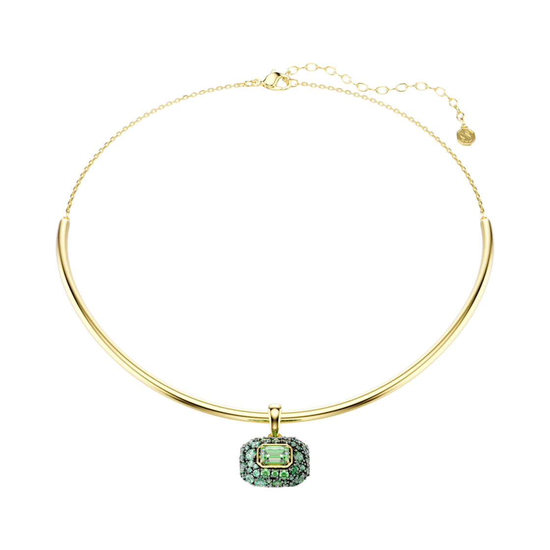 5760763 (W) Swarovski Sublima Choker Necklace Octagon Cut Green 18K Gold Finish