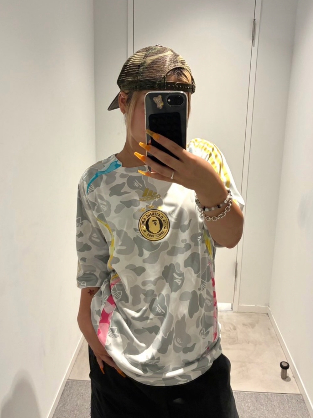 Adidas x BAPE Teamgeist Jersey White - KR Sizing 착용 스타일