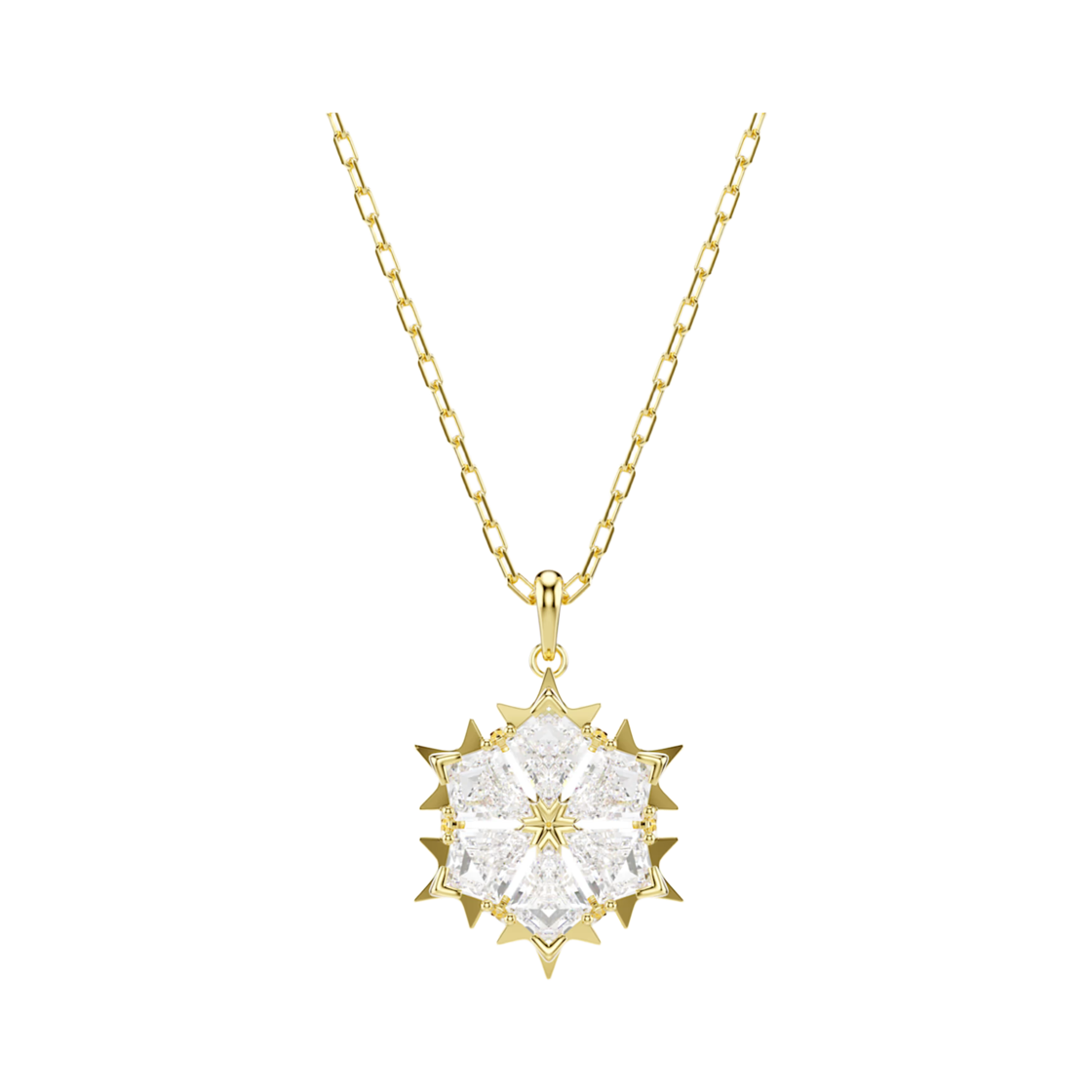 5757788 (W) Swarovski Magic Pendant Mixed Cut Snowflake White 18K Gold Finish