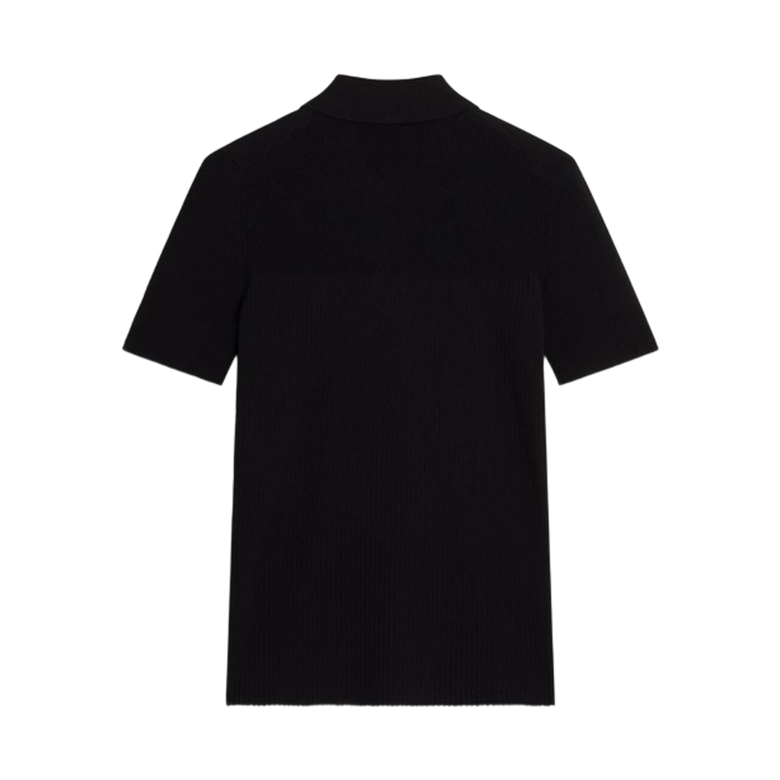 (W) 메종 키츠네 베이비 폭스 플리츠 립 폴로 블랙((W) Maison Kitsune Baby Fox Pleat Rib Polo Black) - 2