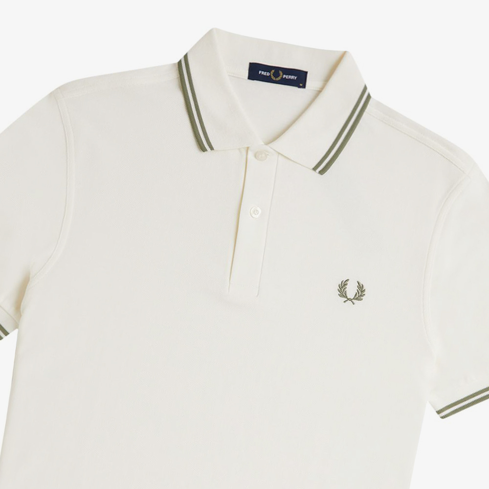 프레드페리 M3600 트윈 팁 프레드페리 셔츠 라이트 에크루 올리브 민트(Fred Perry M3600 Twin Tipped Fred Perry Shirt Light Ecru Olive Mint) - 3