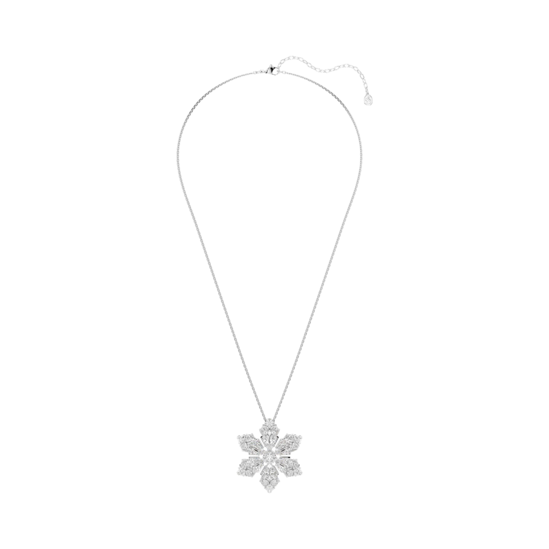 (W) 스와로브스키 이딜리아 펜던트 및 브로치 믹스 컷 스노우플레이크 화이트 로듐 플래팅((W) Swarovski Idyllia Pendant & Brooch Mixed Cut Snowflake White Rhodium Plated) - 2