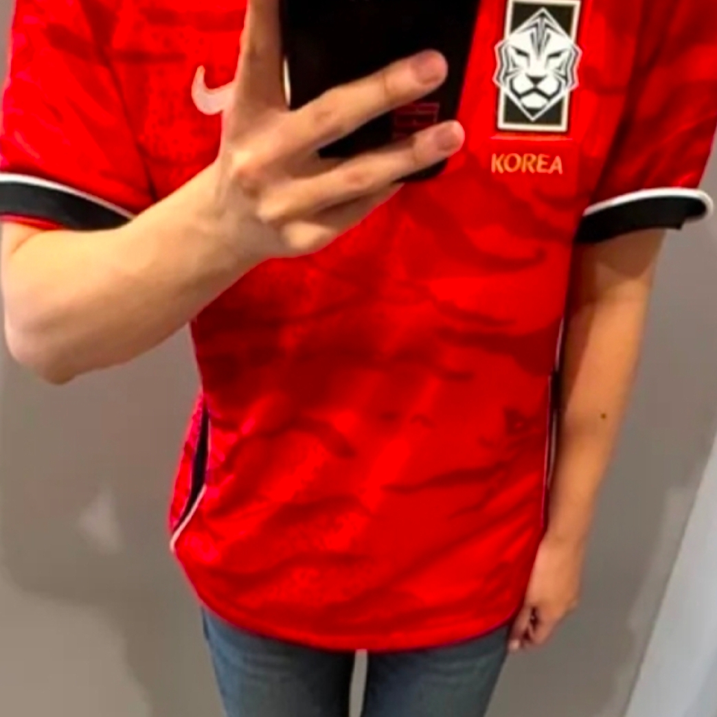 Nike Korea 2026 Stadium Home Dri-Fit Soccer Replica Jersey Global Red Black (Non Marking Ver.) 착용 스타일