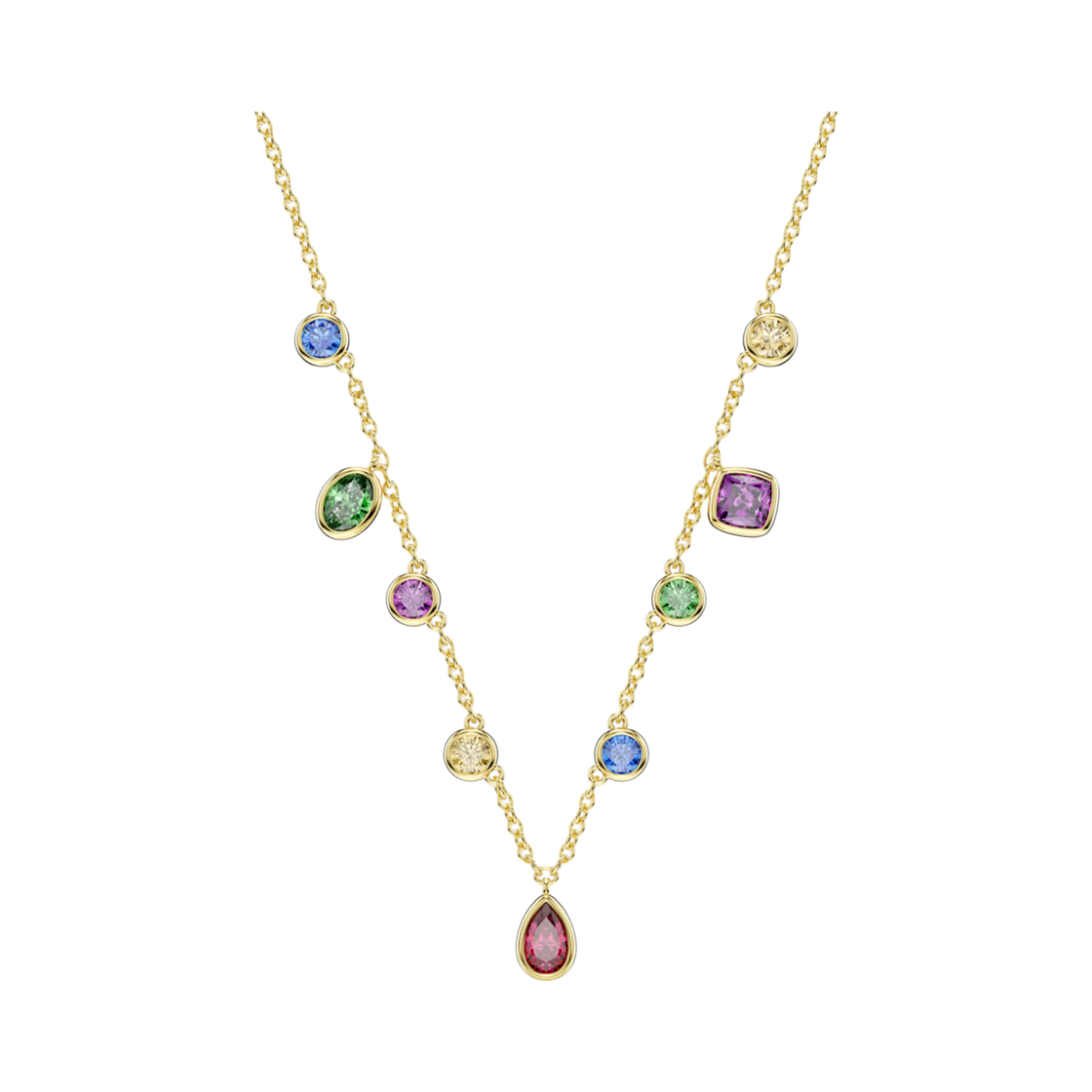5753274 (W) Swarovski Imber Necklace Mixed Cut Multicolor 18K Gold Finish