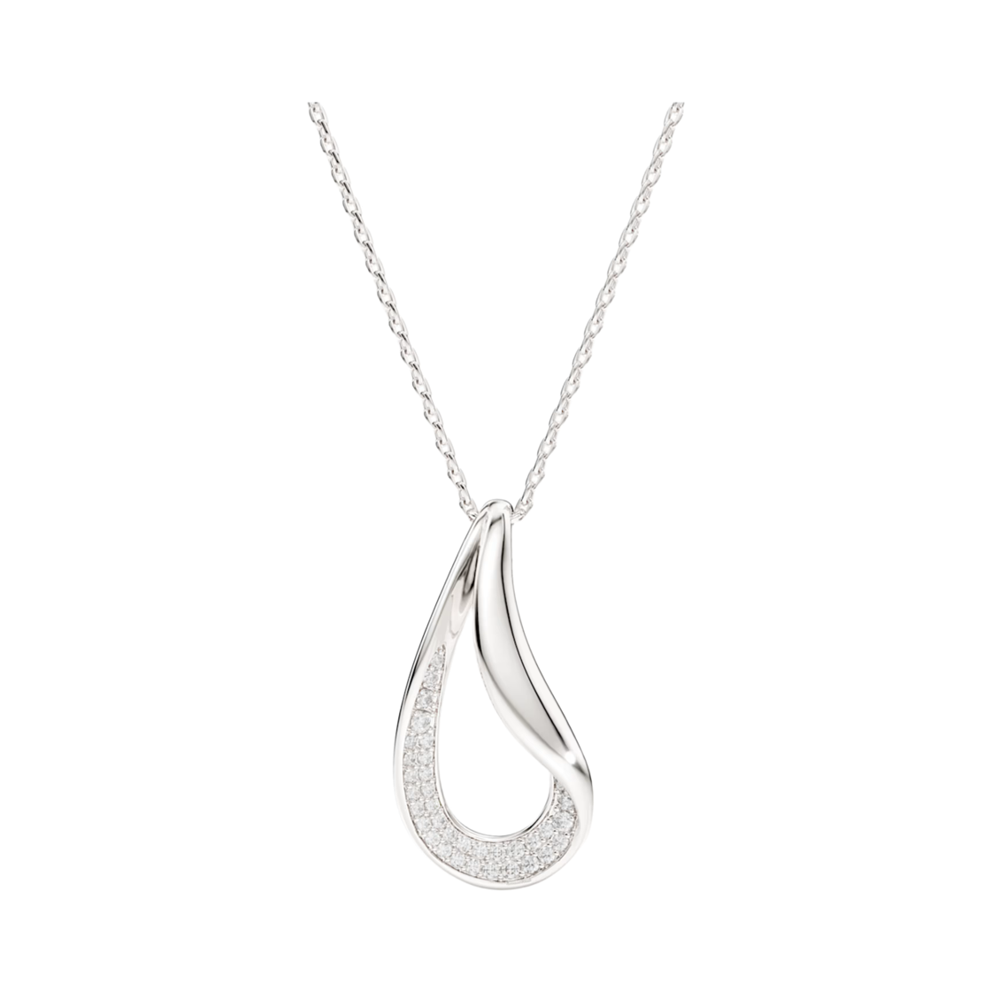 5740344 (W) Swarovski Classica Pendant Round Cut Long White Sterling Silver
