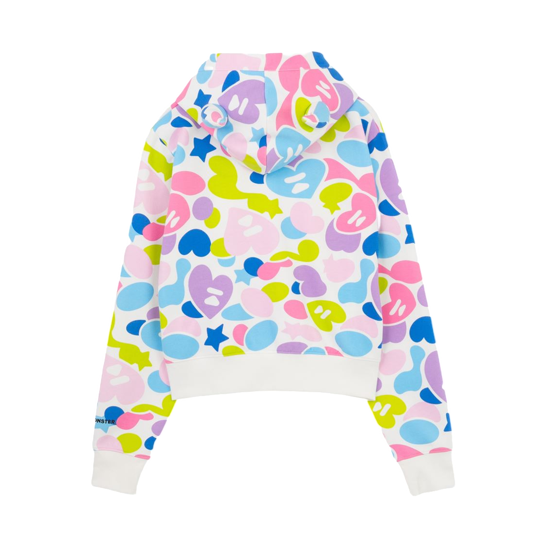 (W) 베이프 에이피 x 베이비 몬스터 하트 뱃지 집 후드 멀티((W) BAPE Apee x Baby Monster Heart Badge Zip Hoodie Multi) - 2
