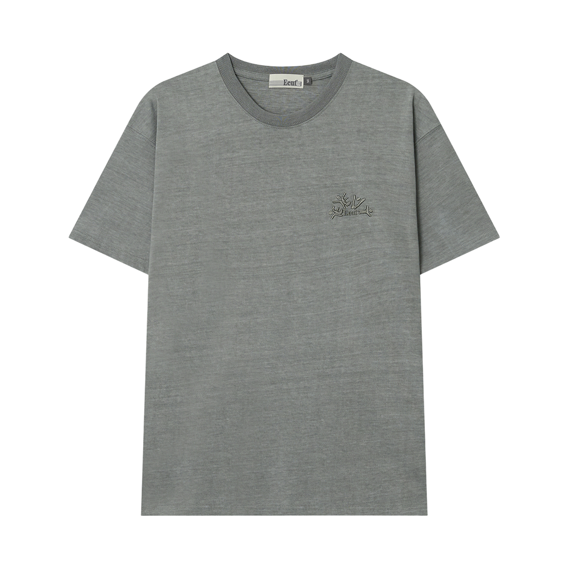 이우트 후레이 엠브로이더드 티셔츠 그레이(EEUT Hooray Embroidered T-Shirt Gray)