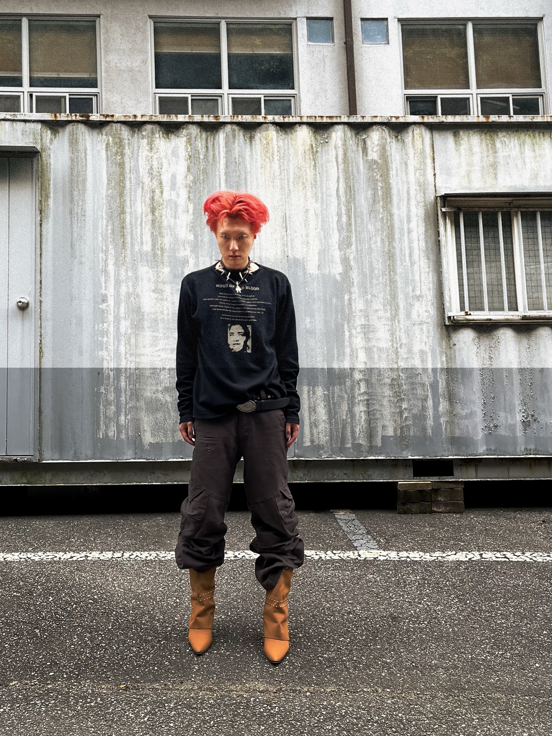 IGNOTA Core:14 Shell Cargo Pants Dune, Hysteric Glamour Vixen Girl Necklace Silver 착용 스타일 - 2