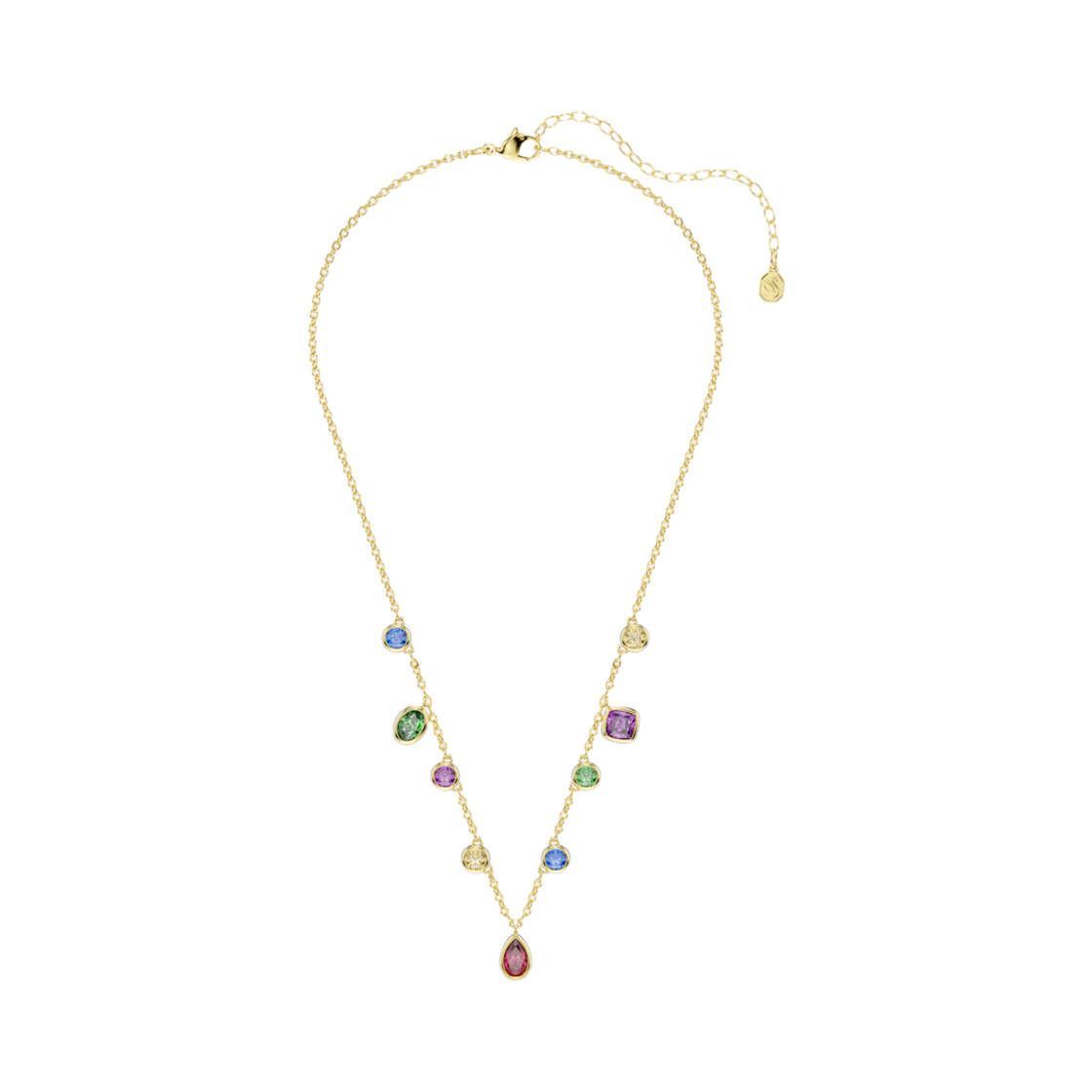 (W) 스와로브스키 임버 네클리스 믹스 컷 멀티컬러 18K 골드 피니시((W) Swarovski Imber Necklace Mixed Cut Multicolor 18K Gold Finish) - 2