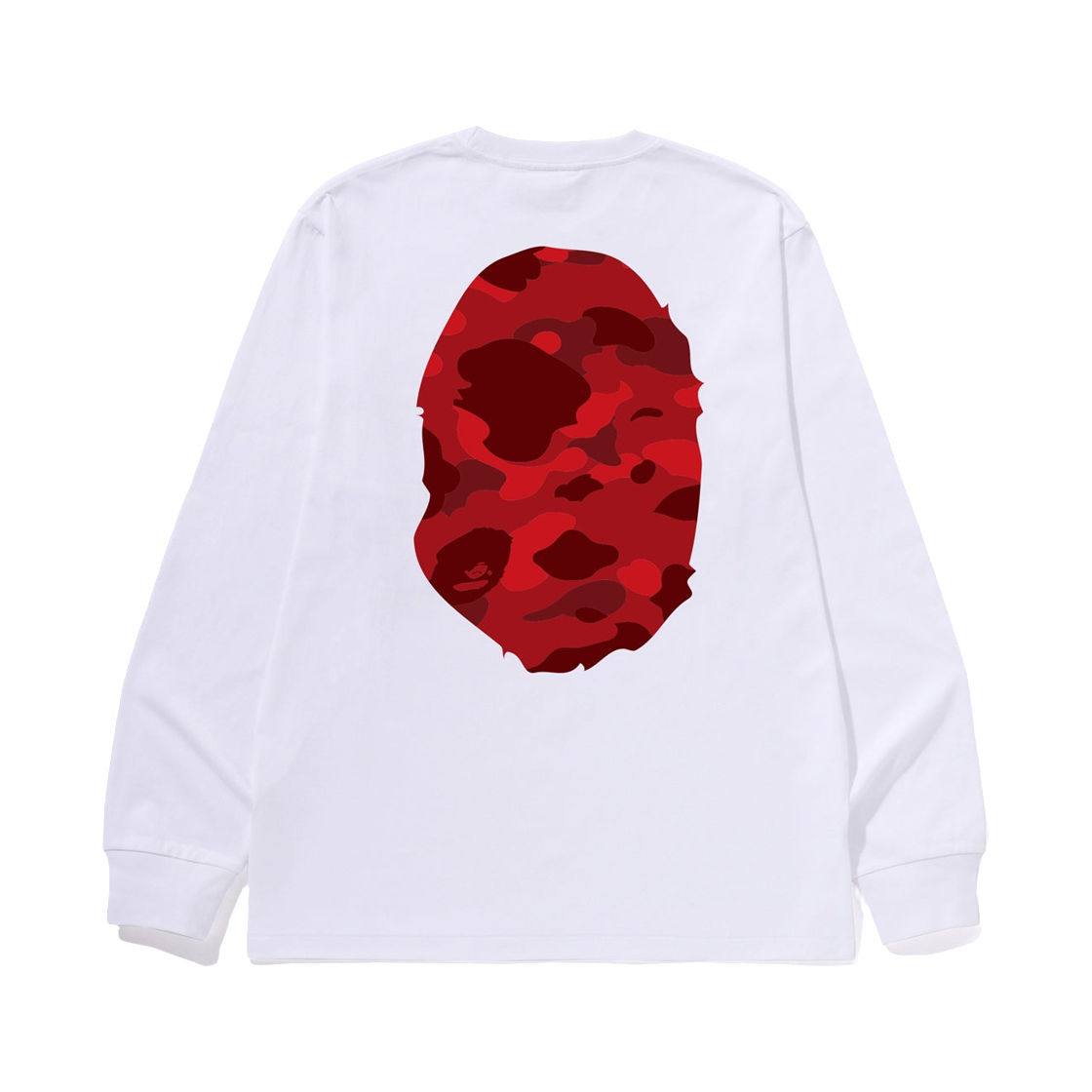 베이프 컬러 카모 빅 에이프 헤드 롱슬리브 티셔츠 화이트 레드(BAPE Color Camo Big Ape Head L/S T-Shirt White Red) - 2
