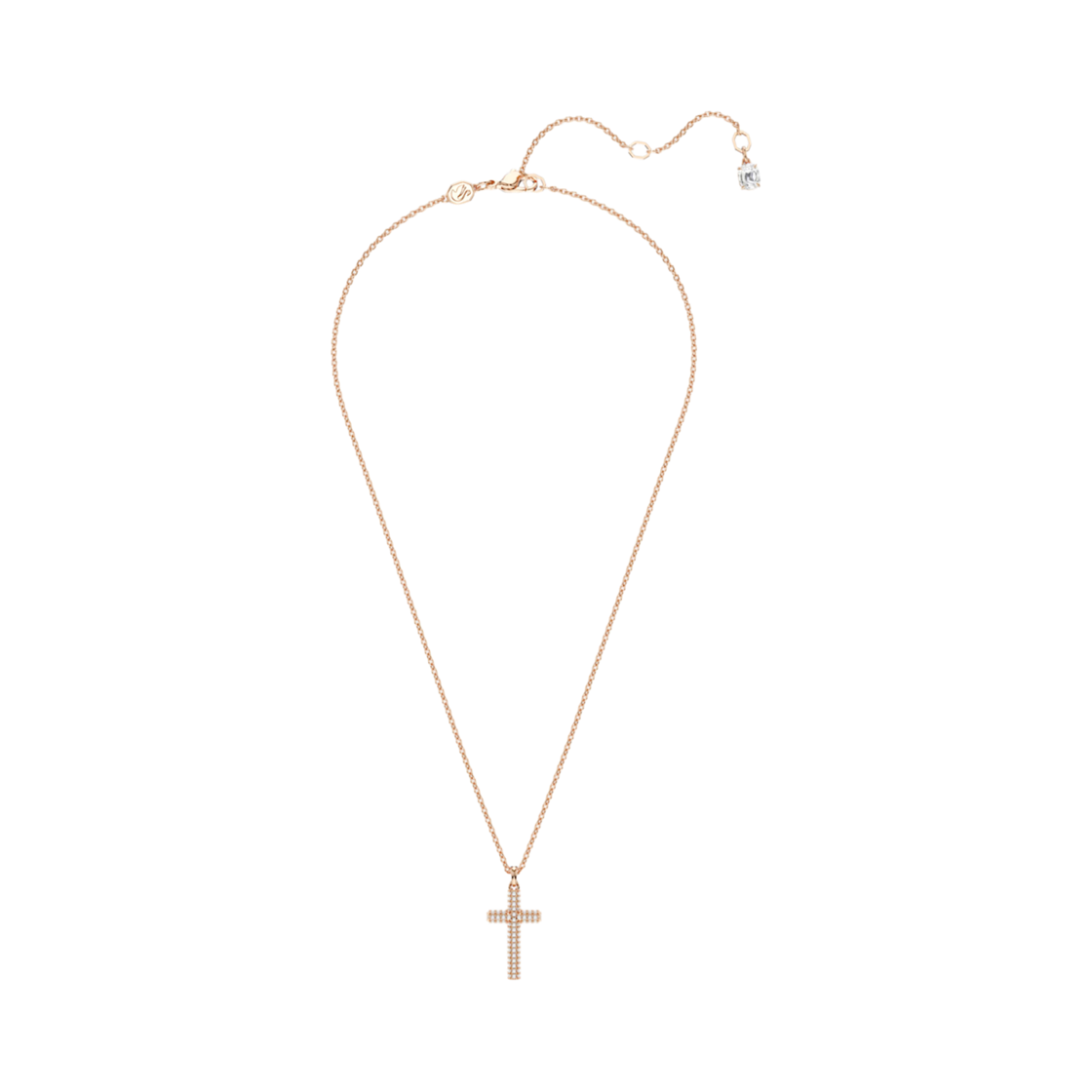 (W) 스와로브스키 인시그네 펜던트 크로스 화이트 18K 로즈 골드 피니시((W) Swarovski Insigne Pendant Cross White 18K Rose Gold Finish) - 2
