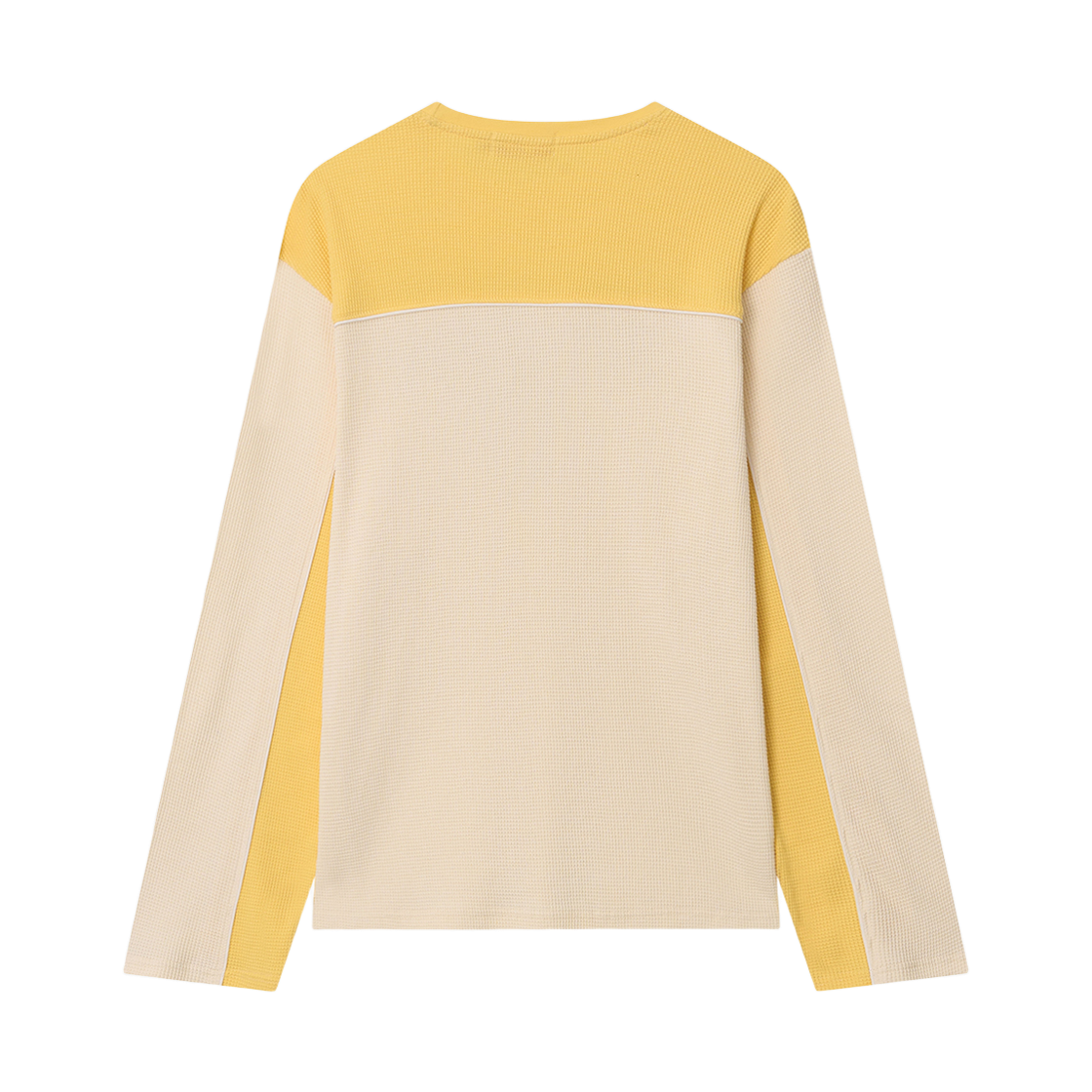 이우트 컬러 블록 와플 롱슬리브 크림(EEUT Color Block Waffle Long Sleeve Cream) - 2