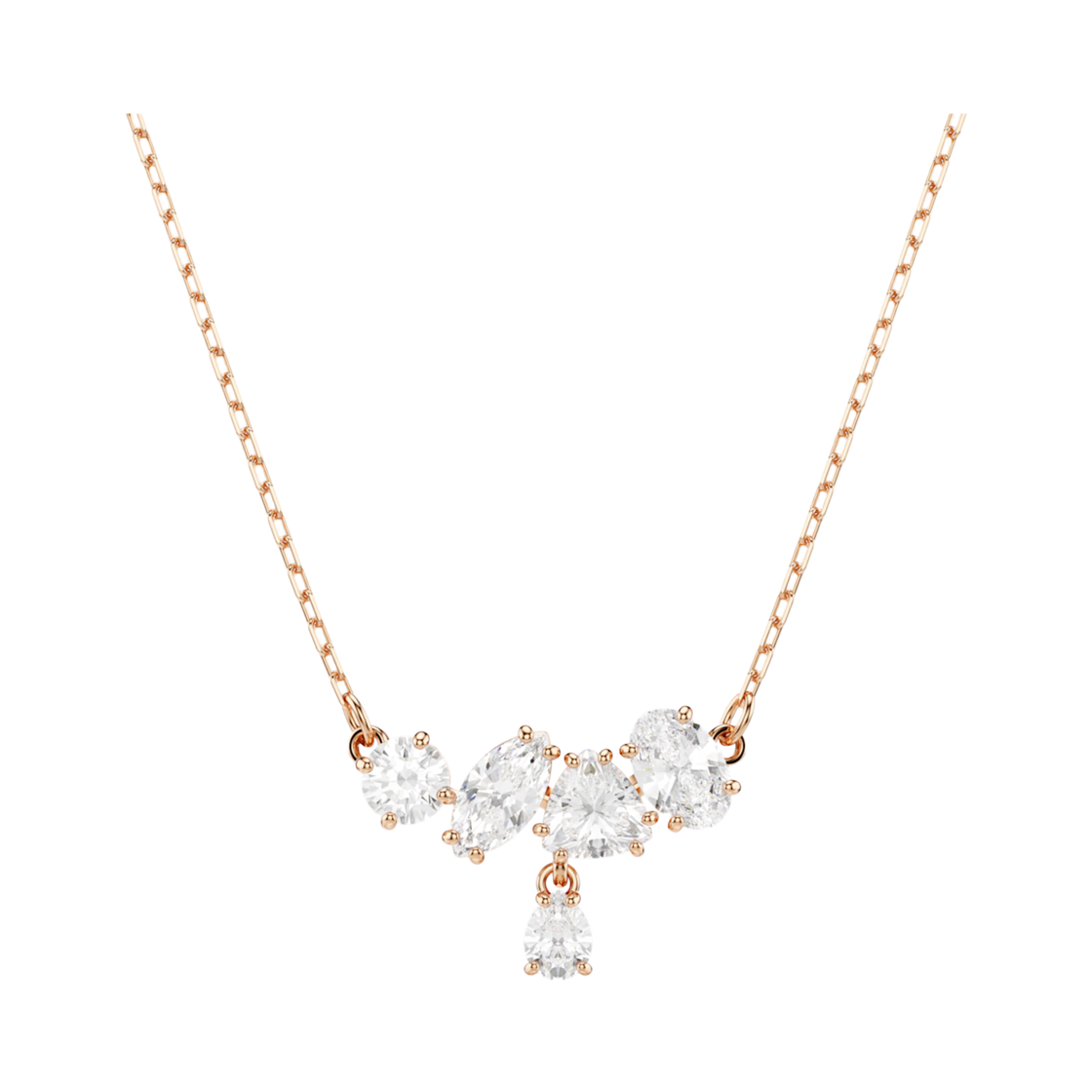 5747996 (W) Swarovski Mesmera Necklace Mixed Cut White 18K Rose Gold Finish