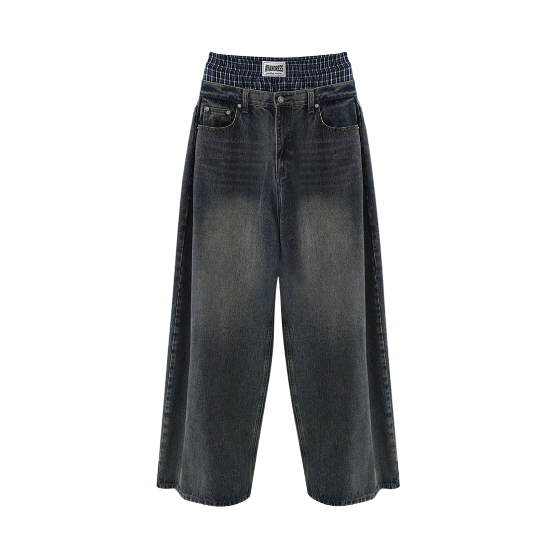어반드레스 88 인시전 와이드 데님 새깅 팬츠 빈티지 블루(Avandress 88 Incision Wide Denim Sagging Pants Vintage Blue)
