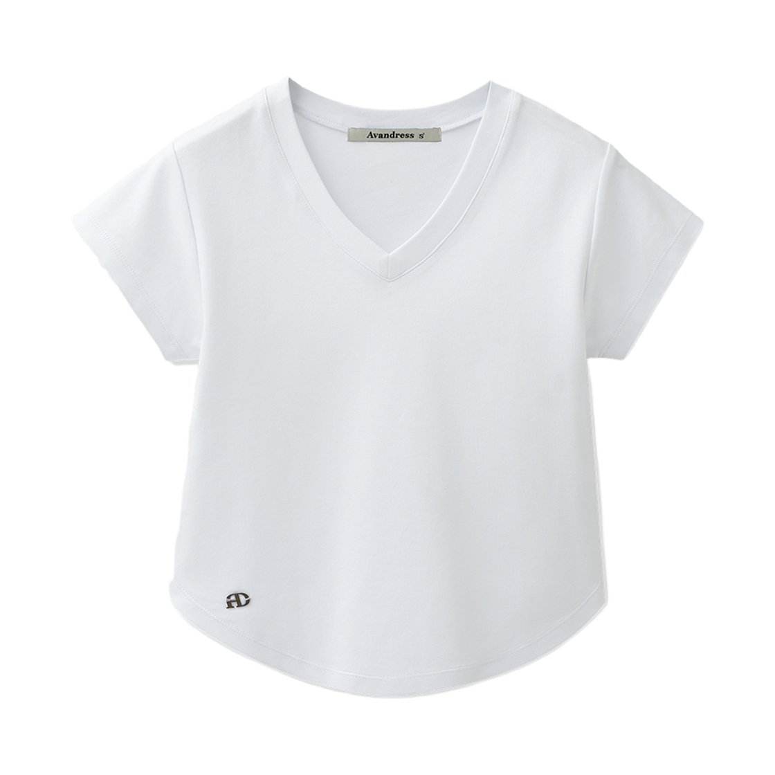 어반드레스 소렌 매트 브이넥 티셔츠 화이트(Avandress Soren Matte V-Neck T-Shirt White) - 1