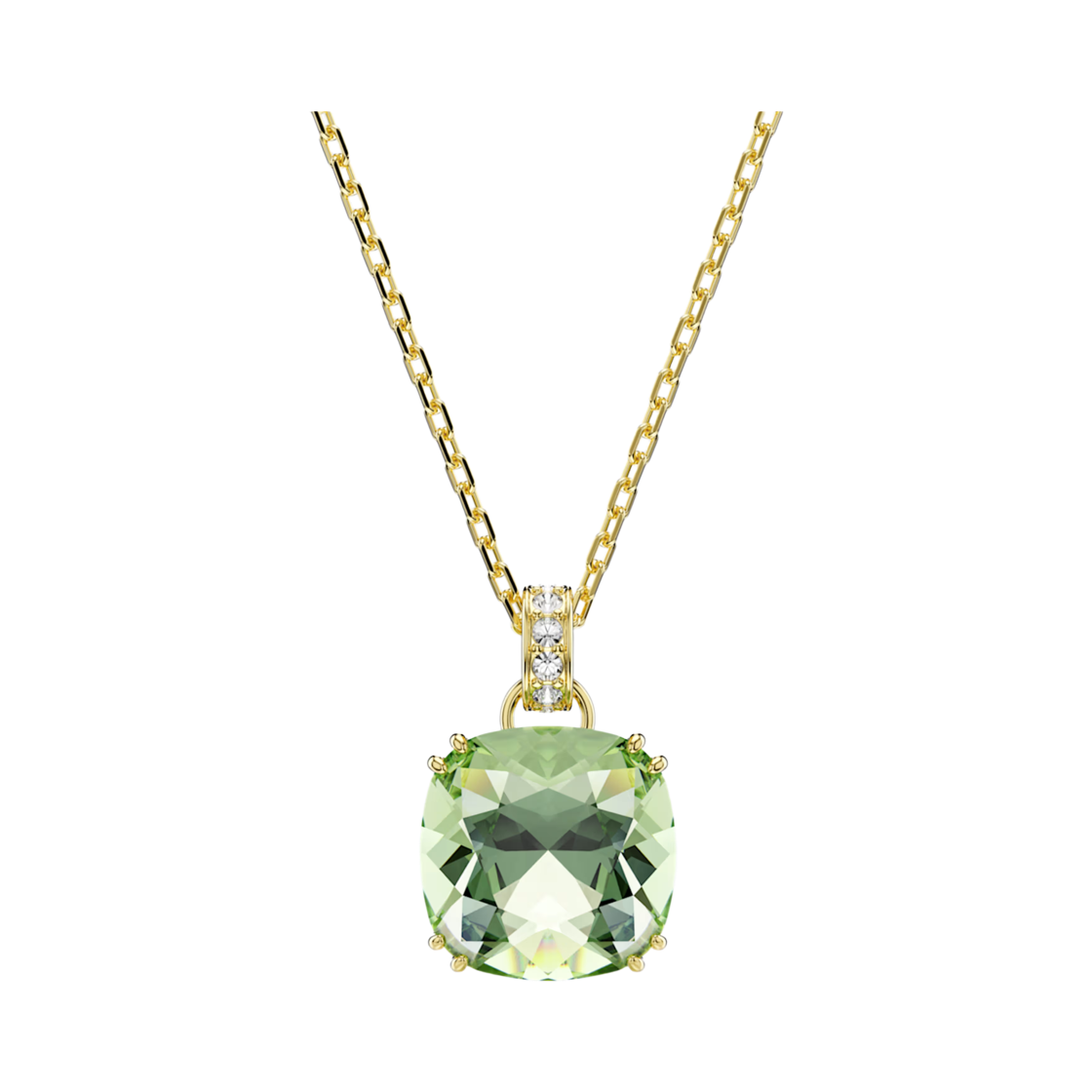 5764821 (W) Swarovski Millenia Pendant Cushion Cut Green 18K Gold Finish