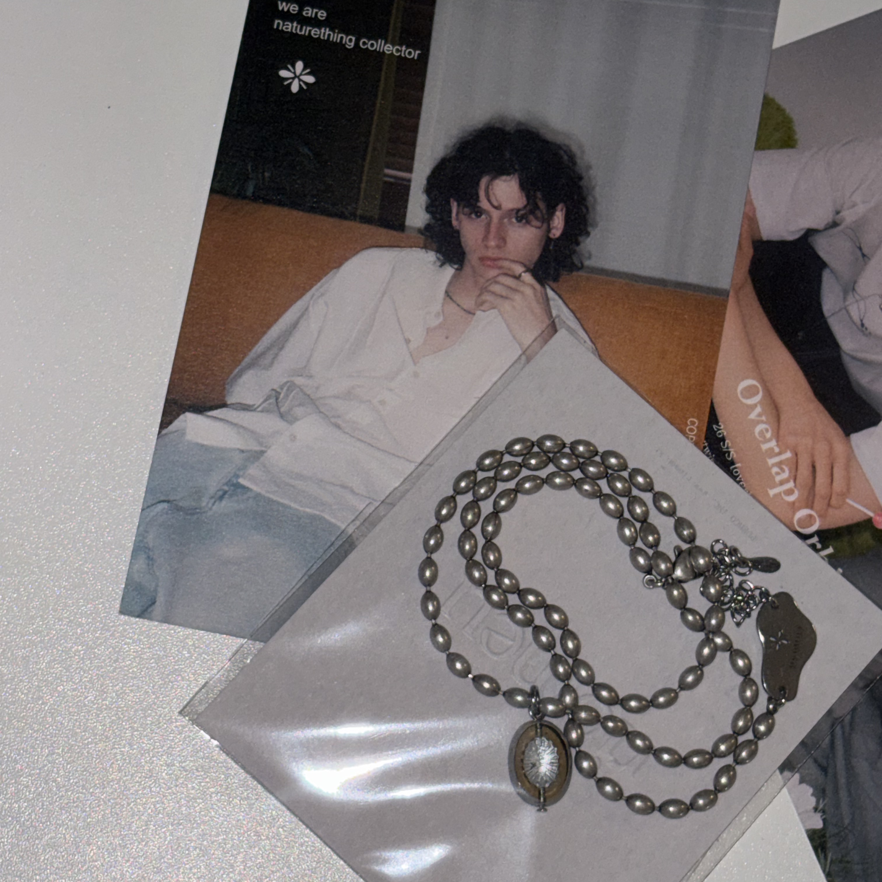 Riomeu Sepia oval chain necklace 착용 스타일 - 3