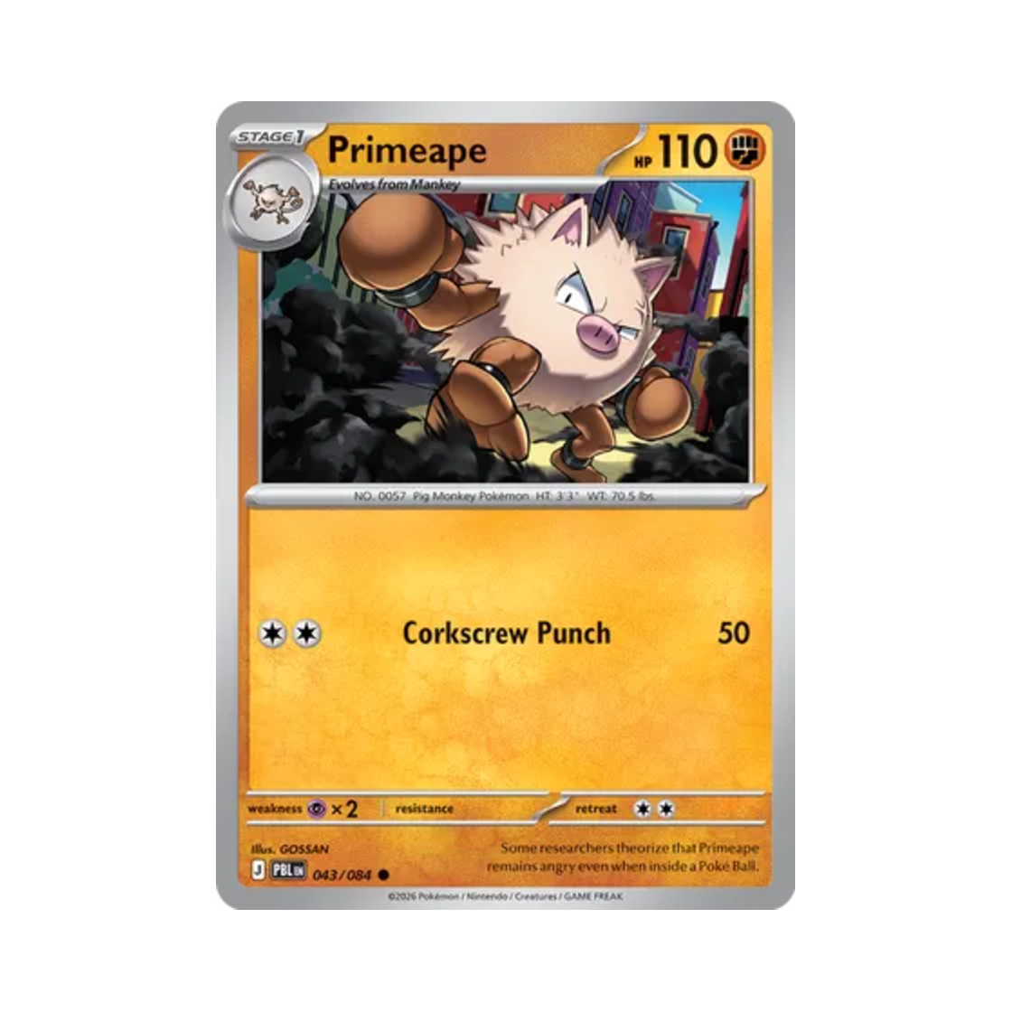 포켓몬 TCG 성원숭 C 피치 블랙 (영문판)(Pokemon TCG Primeape C Pitch Black (English Ver.)) - 1