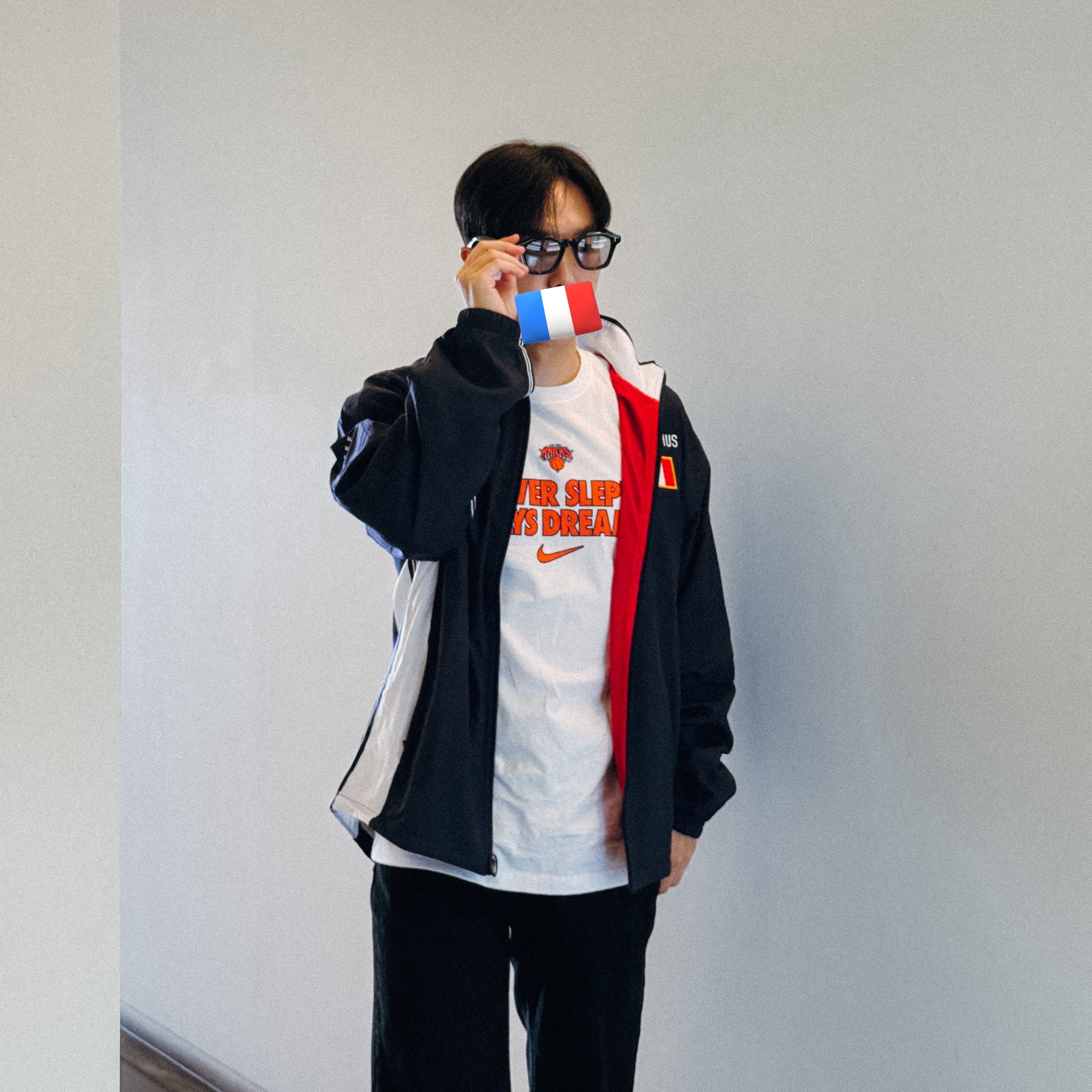 Nike x Jacquemus France Reissue Track Jacket Blackened Blue White (IQ3857-498) 착용 스타일 - 3