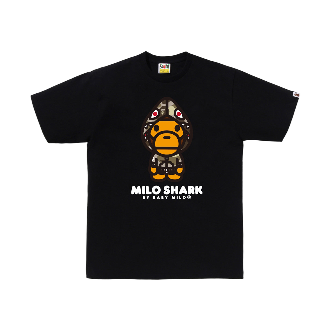 - BAPE Color Camo Milo Shark FZH T-Shirt Black Brown