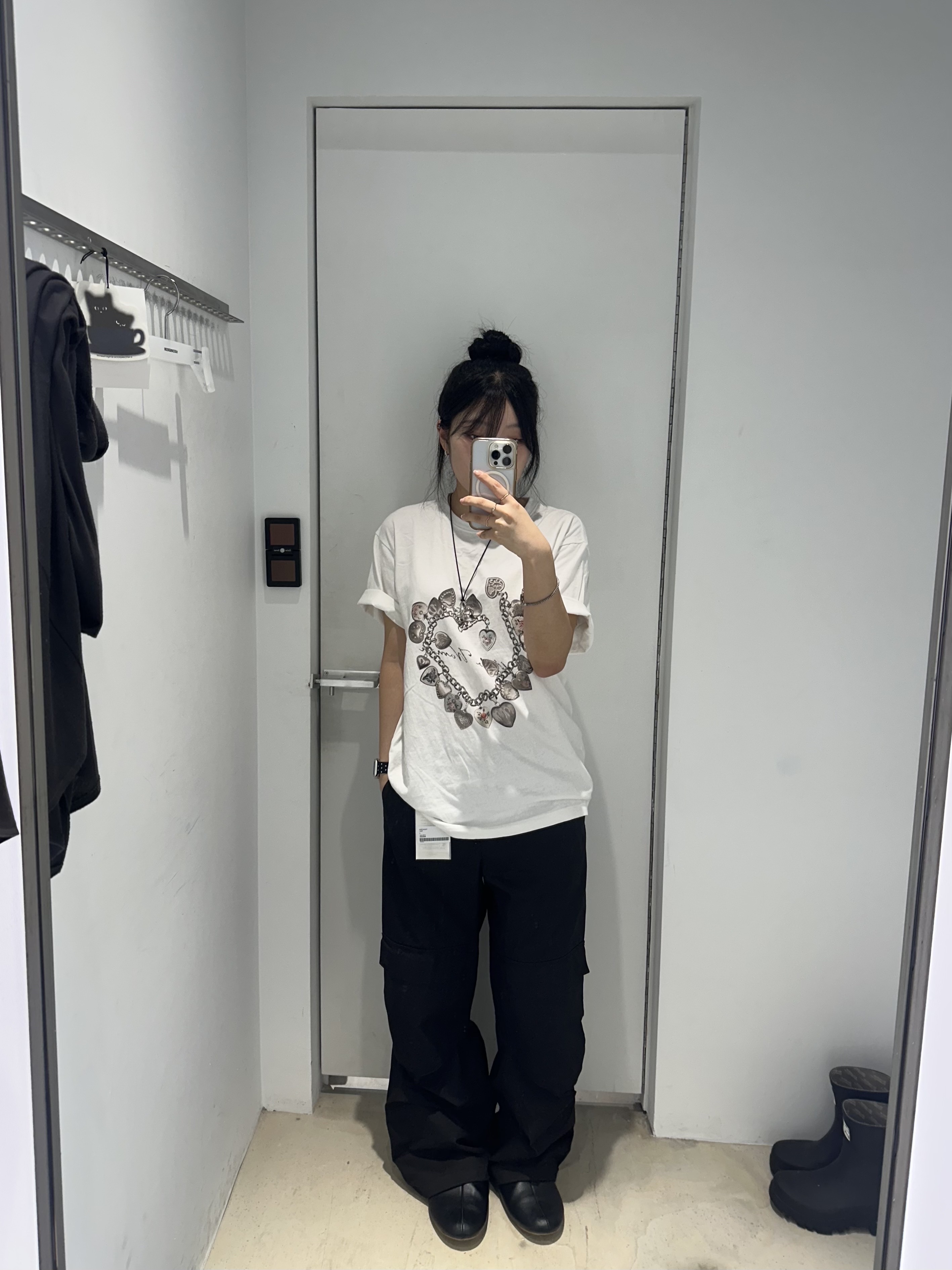 Hatchingroom Fireman Pants Black 착용 스타일 - 2