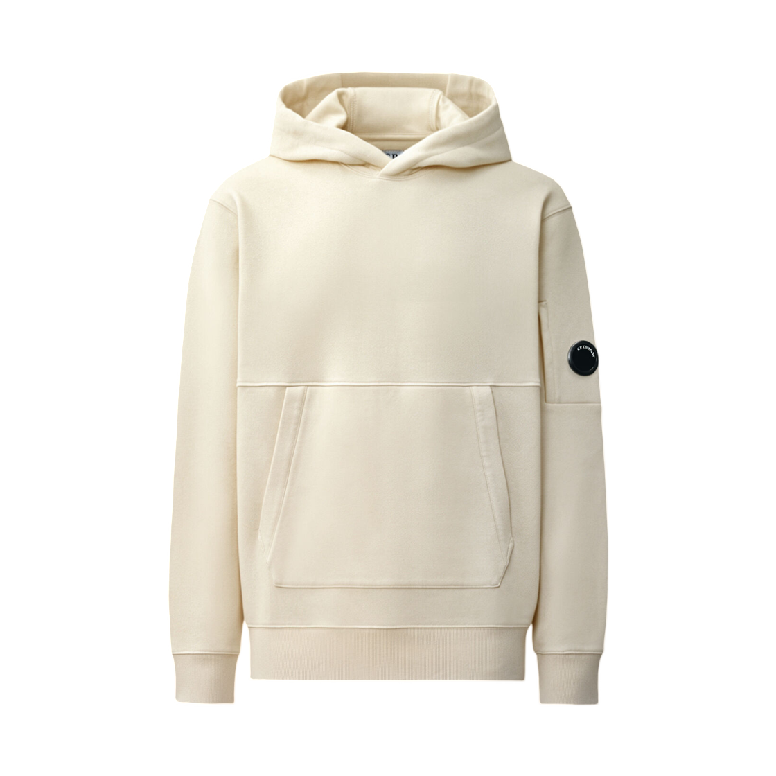 21CMSS714A005086W120 C.P. Company Diagonal Raised Fleece Lens Hooded Sweatshirt Silver Birch - 26FW