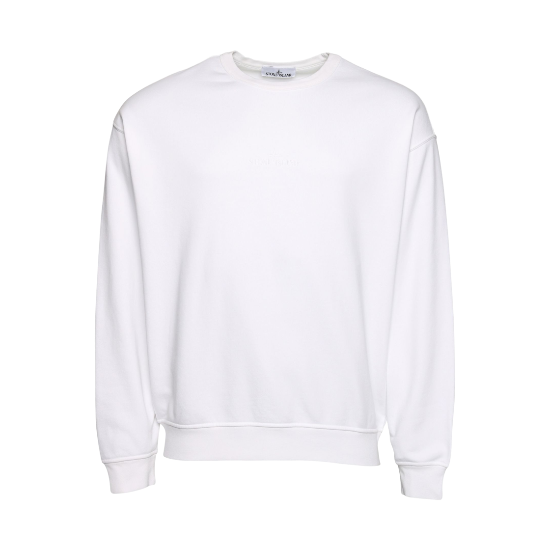 781562951-V0001 Stone Island 62951 Cotton Fleece Garment Dyed Crewneck Sweatshirt White - 23SS