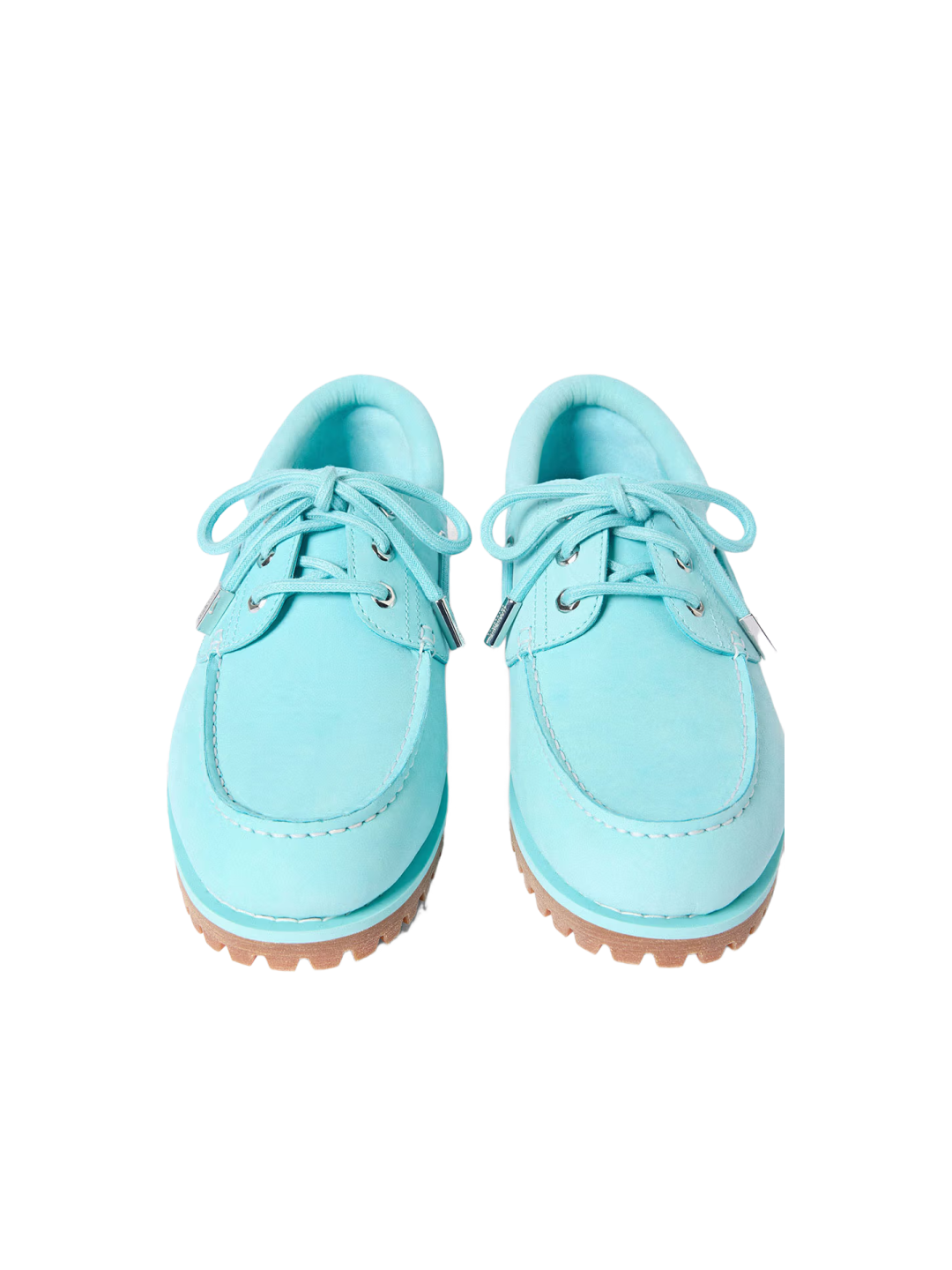 Timberland x Jacquemus Authentic Boat Shoes Aqua Nubuck, Timberland x Jacquemus 3-Eye Lug Boat Shoes Yellow - Medium 착용 스타일 - 3