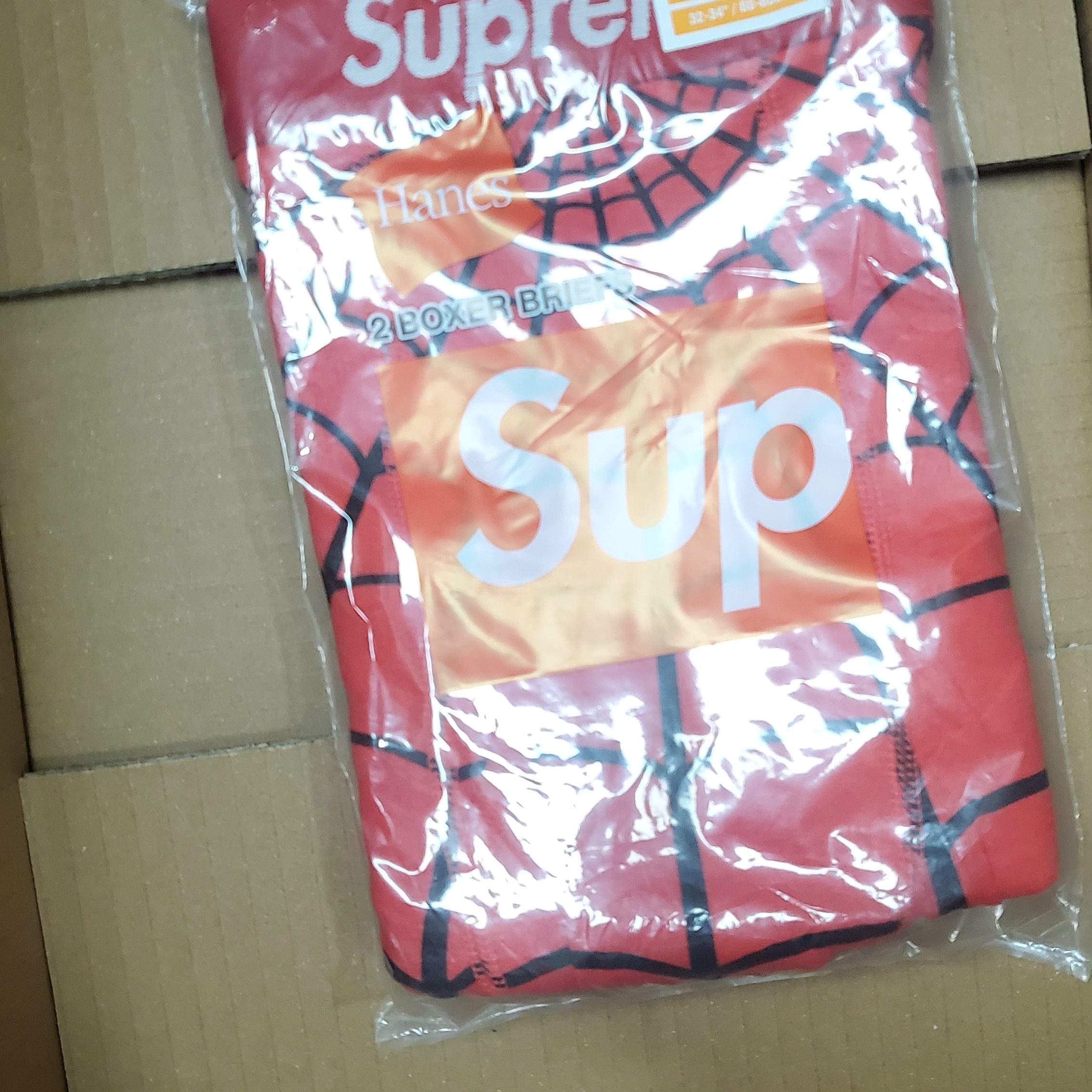 Supreme x Hanes Spider-Man Boxer Briefs Red (2 Pack) - 26SS 착용 스타일