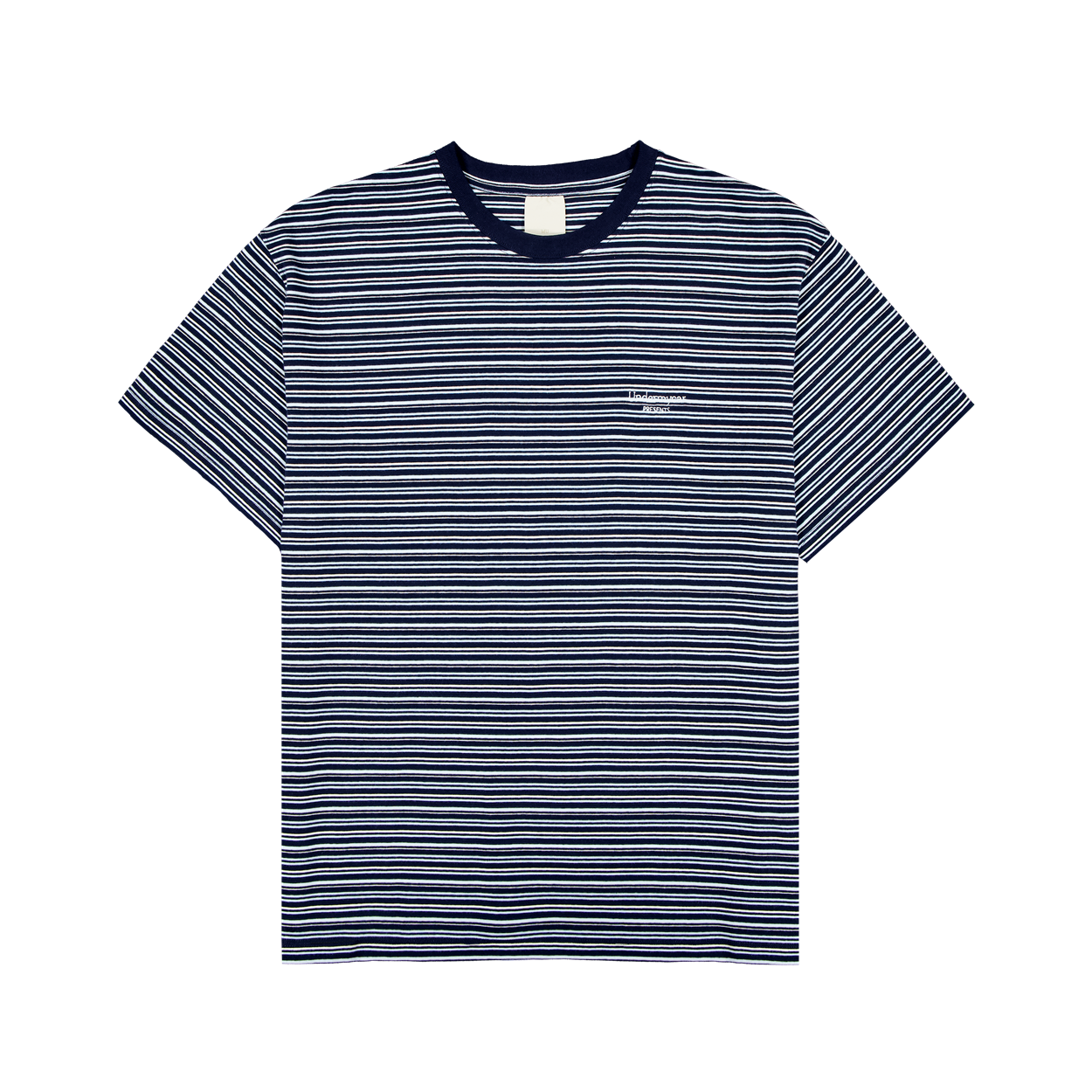 언더마이카 무.195 클래식 로고 브러시 스트라이프드 티셔츠 네이비(Undermycar Mu.195 Classic Logo Brush Striped T-shirts Navy)