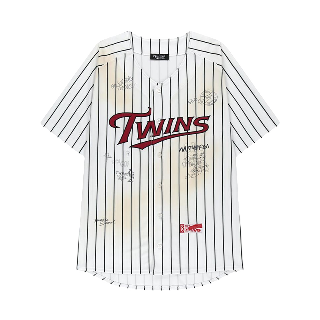 LG 트윈스 x 마뗑킴 어센틱 그래피티 탑 화이트(LG Twins x Matin Kim Authentic Graffiti Top White)