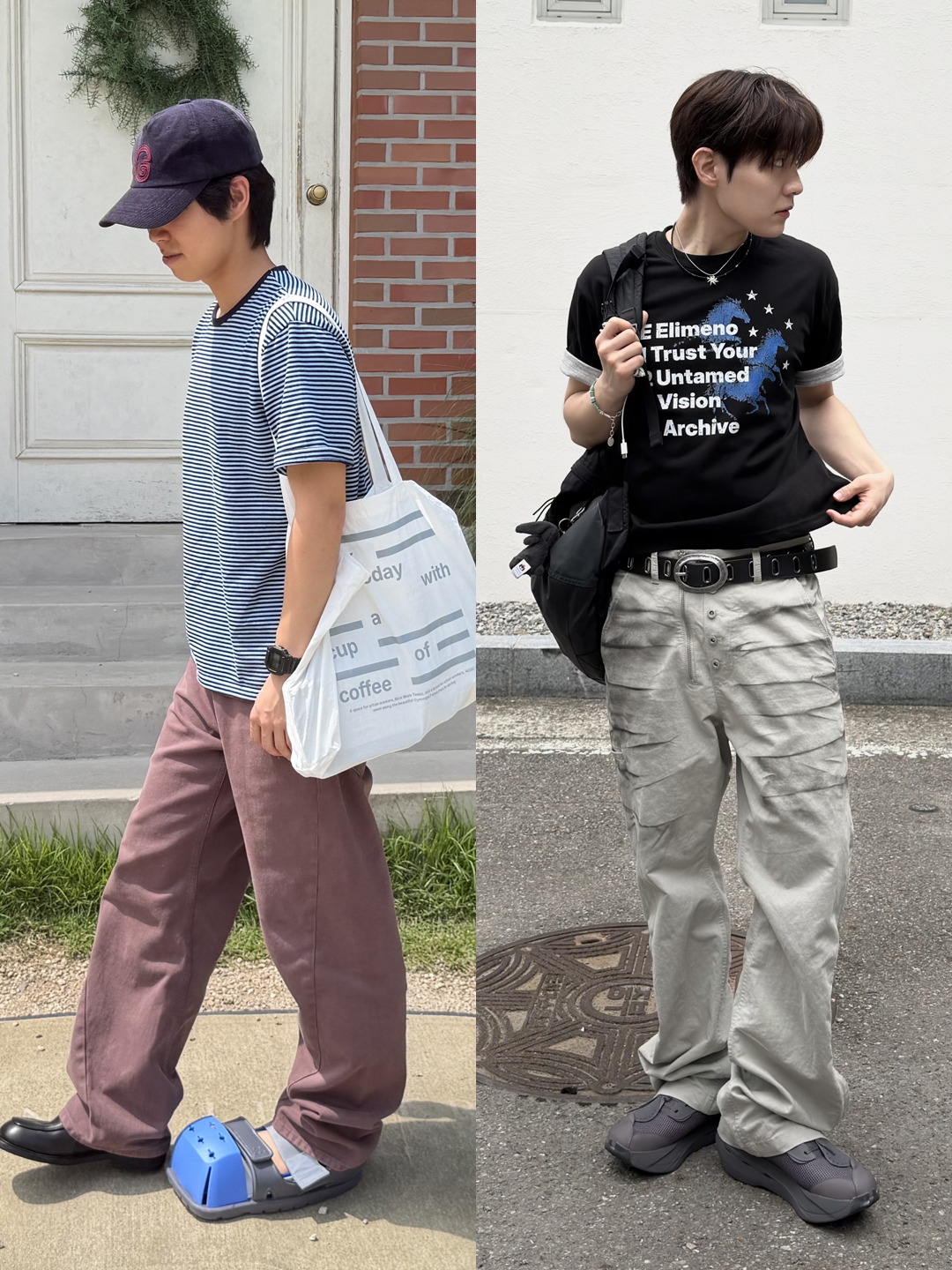 Gentle Monster x Maison Margiela MM213 Black Clear, Xlim Synopsis 01 Bag Black 착용 스타일 - 3