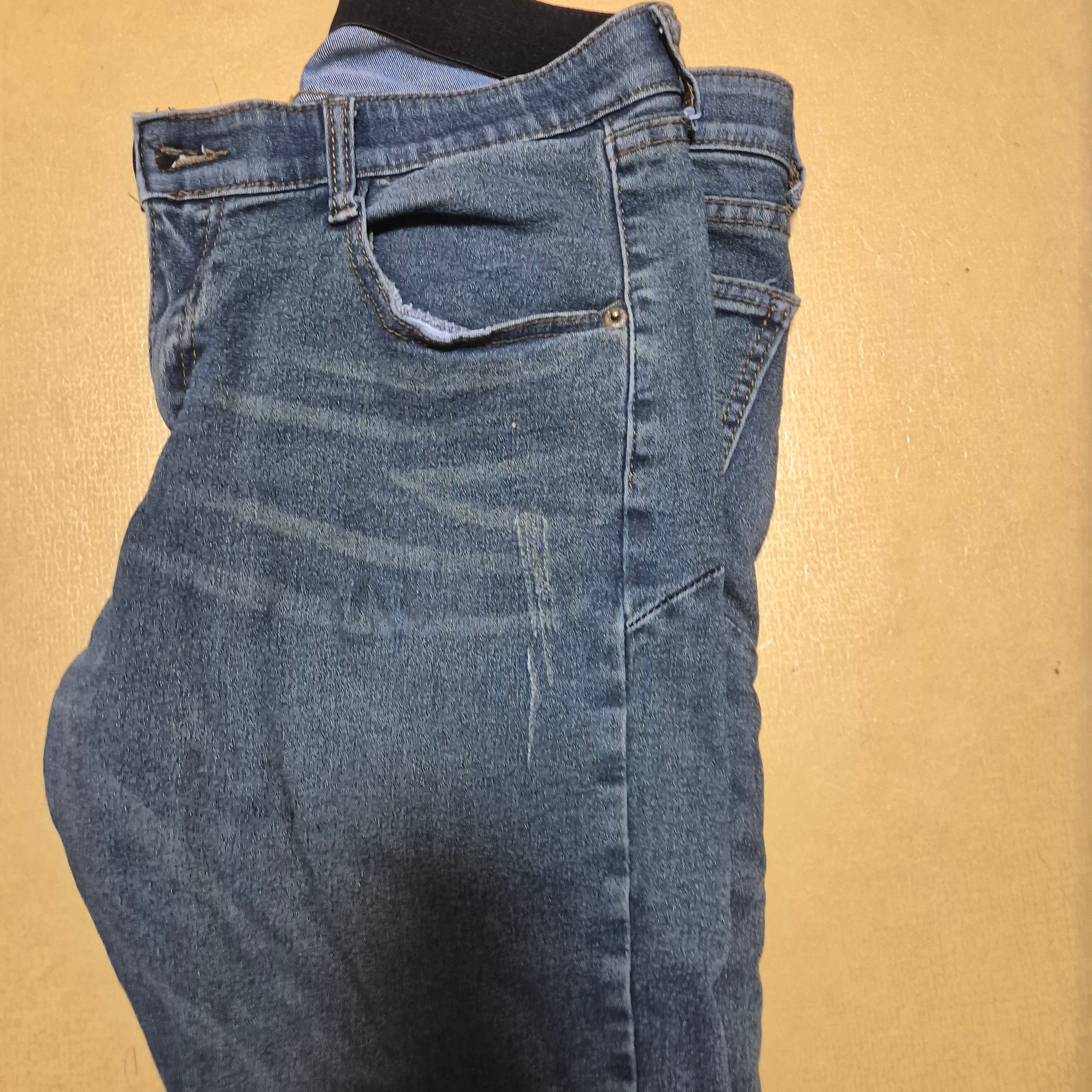 Customellow Wide Fit Banding Jeans Blue 착용 스타일
