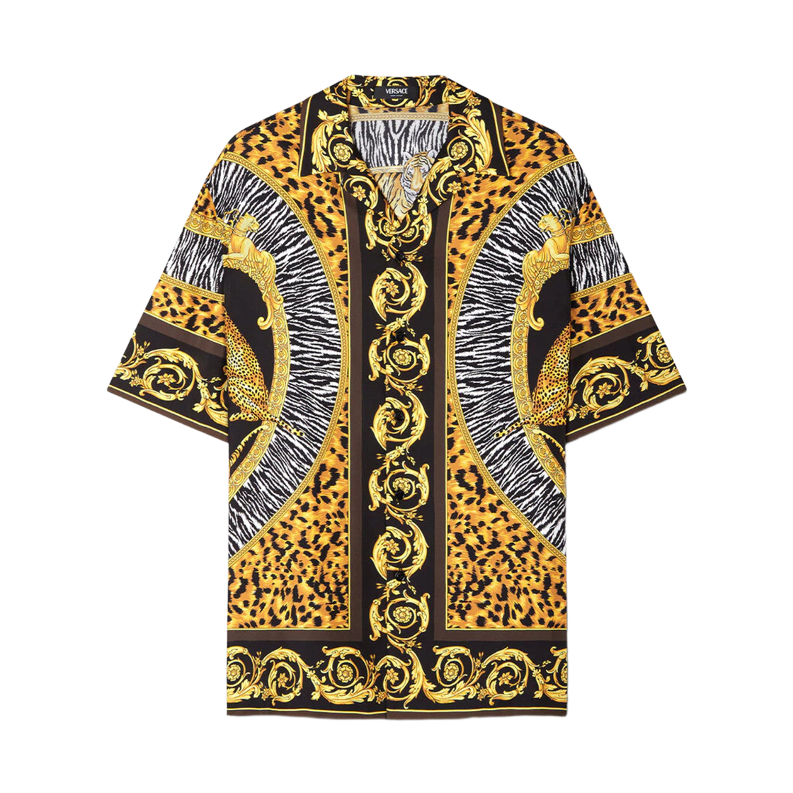 베르사체 레오파드 프린트 실크 셔츠 블랙(Versace Leopard Prink Silk Shirt Black) - 1