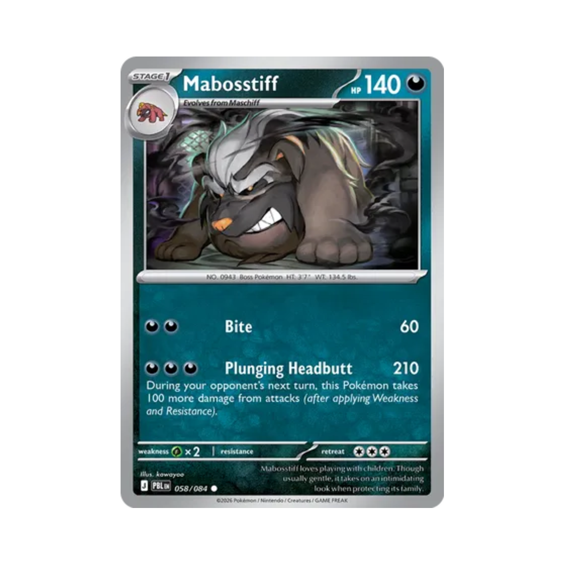 포켓몬 TCG 마피티프 C 피치 블랙 (영문판)(Pokemon TCG Mabosstiff C Pitch Black (English Ver.)) - 1