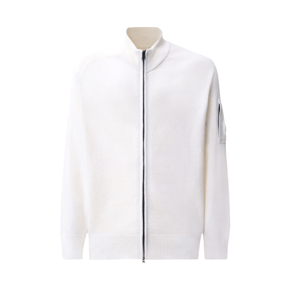 21CMKN088A110149A103 C.P. Company Lambswool Lens Zipped Sweater Gauze White - 26FW