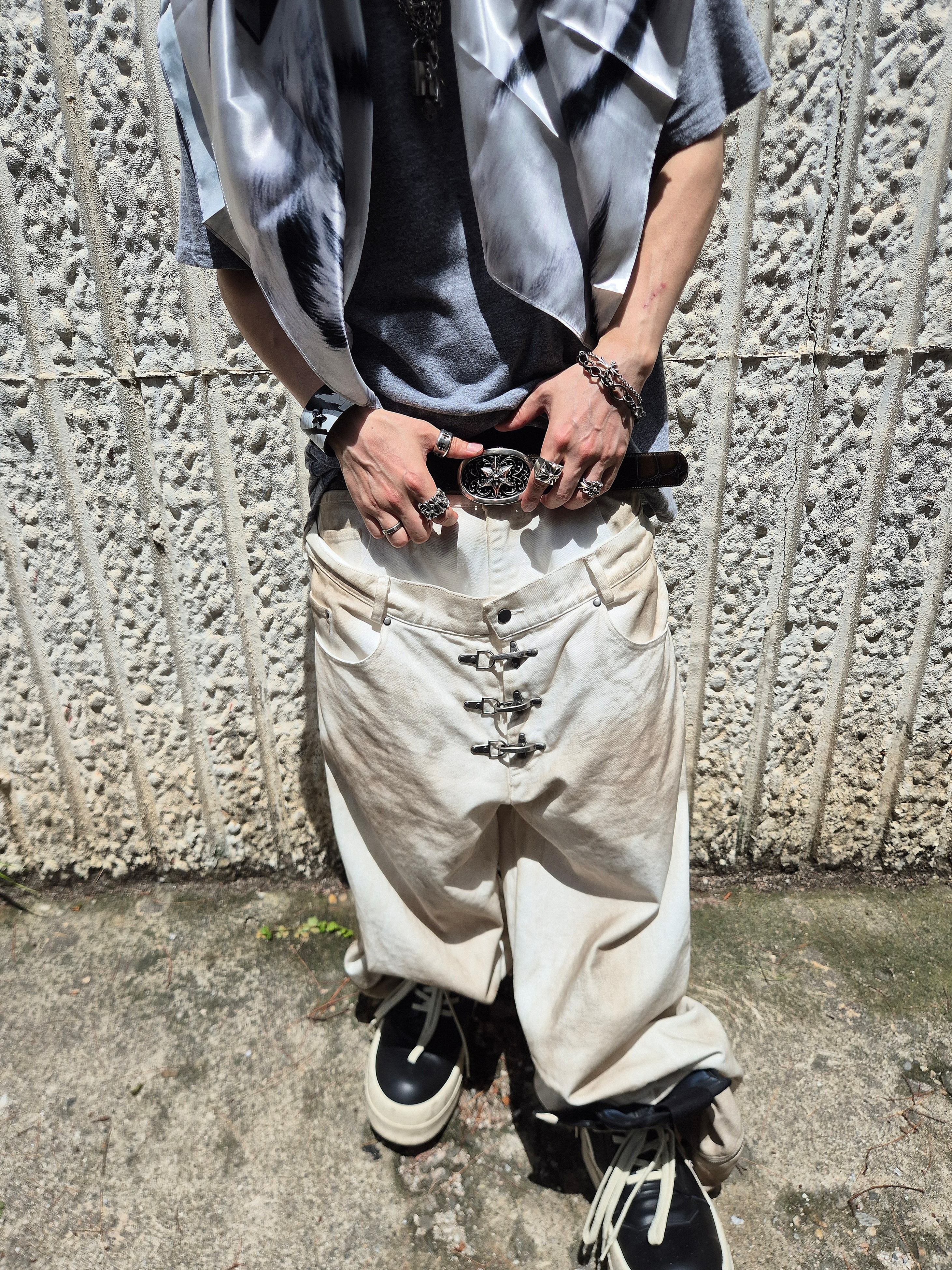 emostanceclub Core Belt Croc Embossed BROWN, Rick Owens Mega Bumper Geobasket Black Milk 착용 스타일 - 1