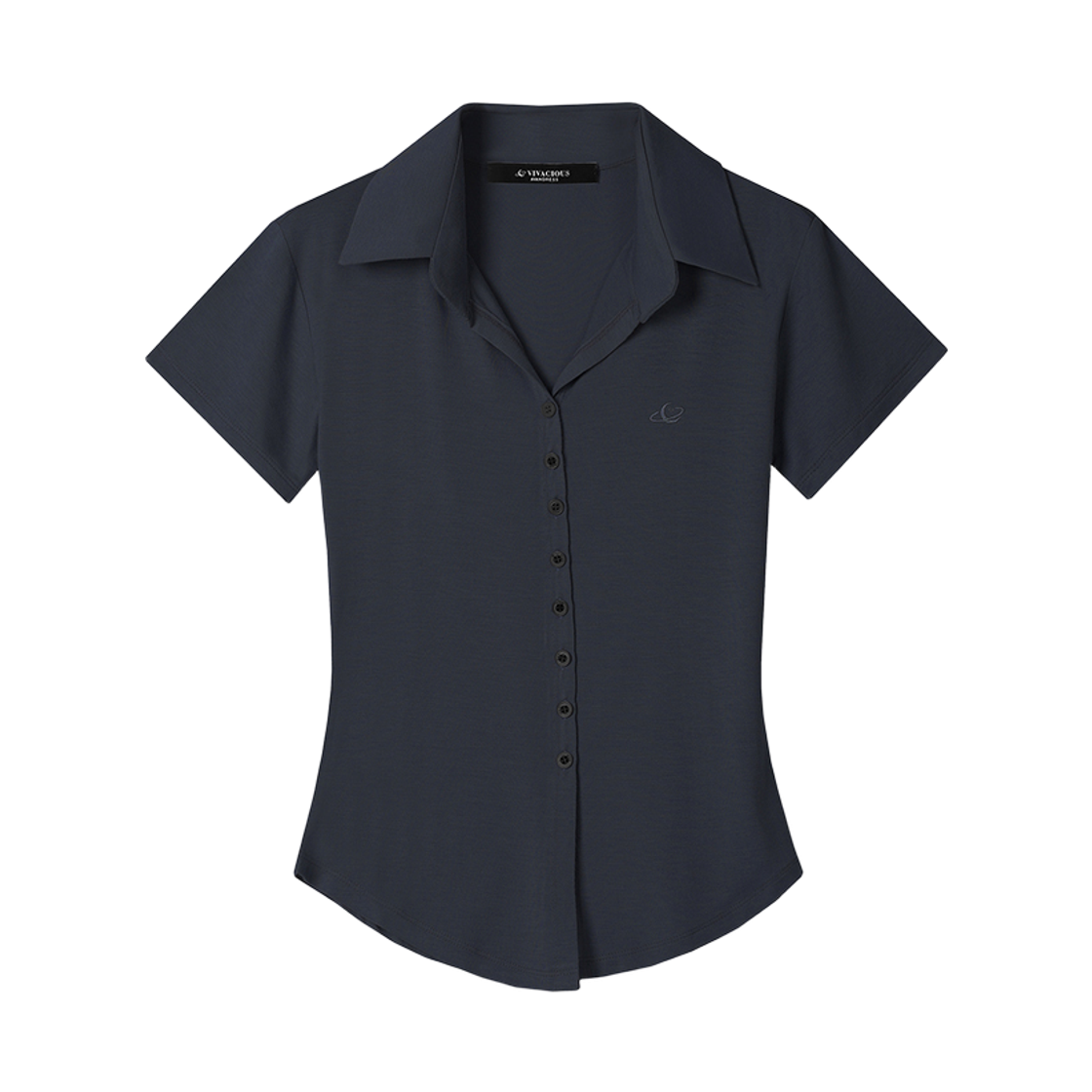 AD42TS29NV Avandress Sopy Collar Short-Sleeve Navy