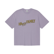 UNIVERSE GARMENT Happy Family Crop T-Shirt Purple