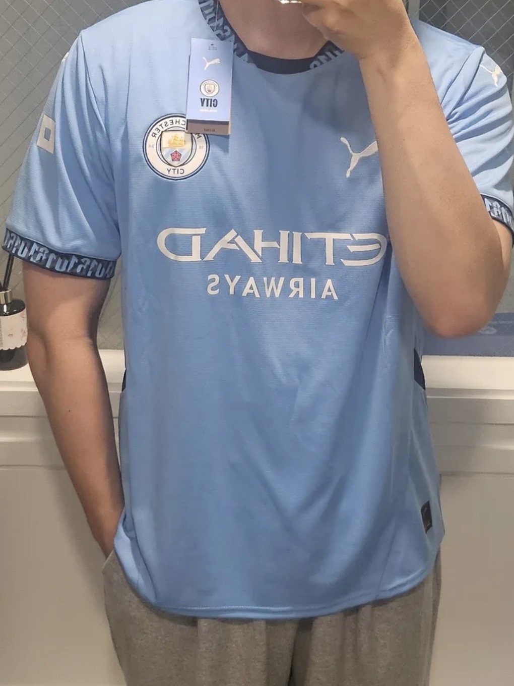 Puma Manchester City 2024/25 Home Jersey Team Light Blue (Non Marking Ver.) 착용 스타일