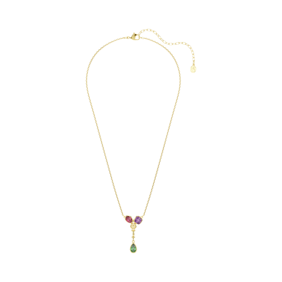 (W) 스와로브스키 임버 Y 펜던트 믹스 컷 멀티컬러 18K 골드 피니시((W) Swarovski Imber Y Pendant Mixed Cut Multicolor 18K Gold Finish) - 2