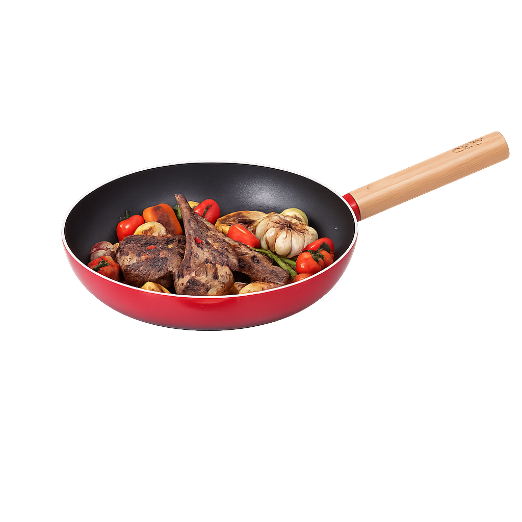 로시 IH투톤레드 후라이팬 28cm(Rossi IH Two‑Tone Red Frying Pan 28cm)